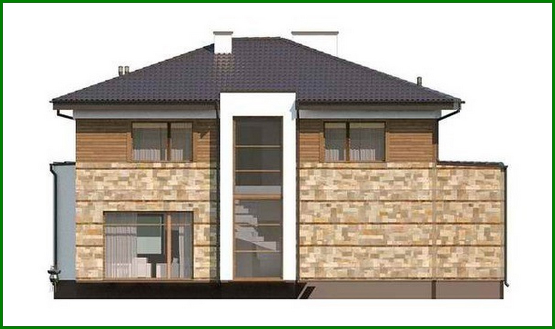 Galería de visualizaciones - Proyecto de una espaciosa casa de dos plantas con sauna