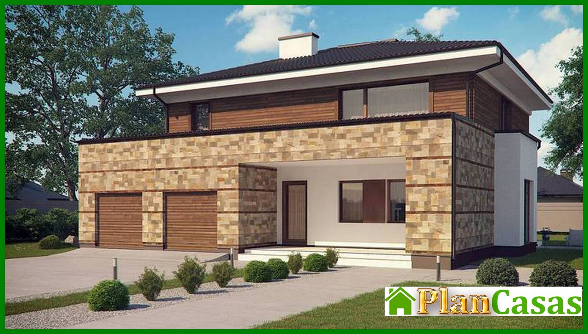 Galería de visualizaciones - Proyecto de una espaciosa casa de dos plantas con sauna