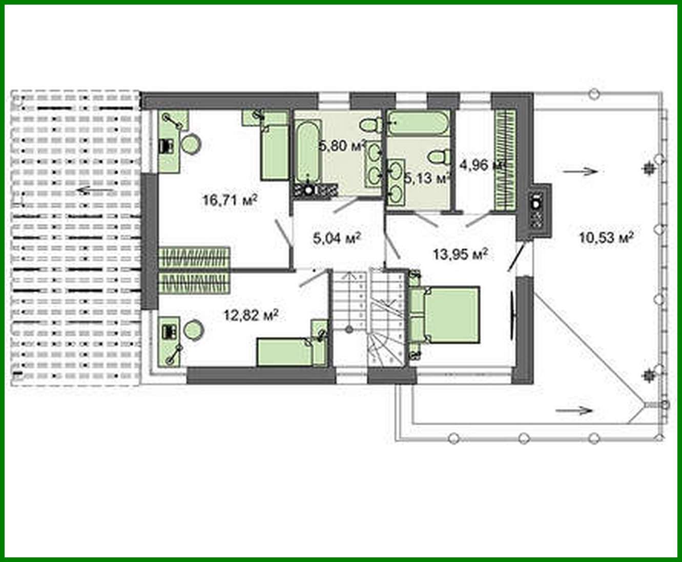 Visualization gallery - The project of a stylish bright beautiful two-story house with a garage and a terrace