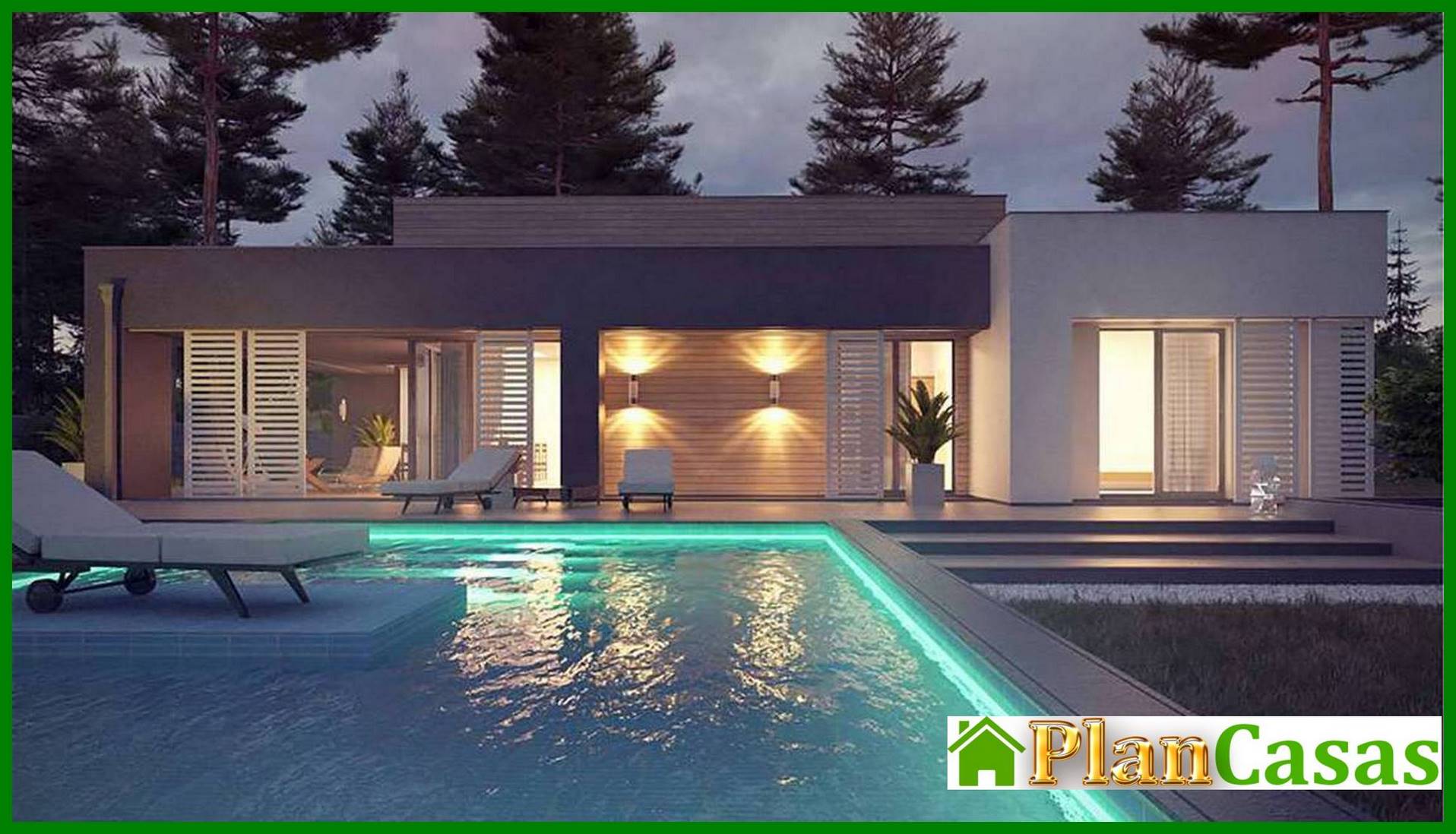 Galería de visualizaciones - Proyecto de una casa moderna y cómoda de una planta