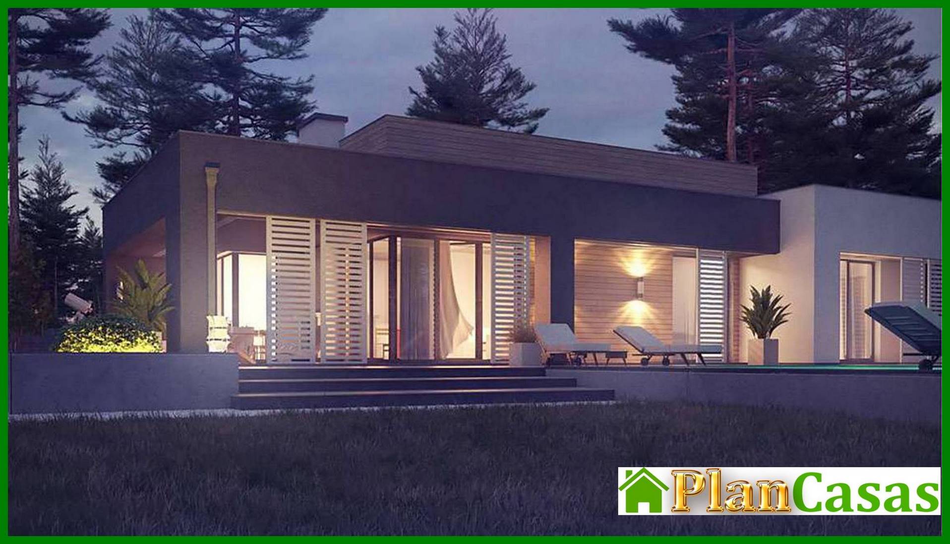 Galería de visualizaciones - Proyecto de una casa moderna y cómoda de una planta