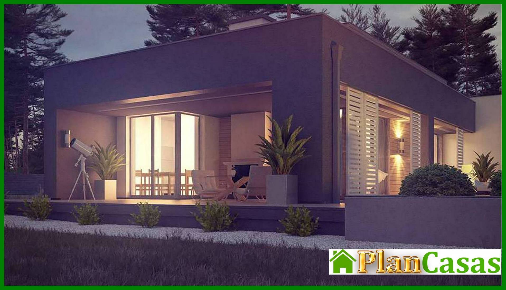 Galería de visualizaciones - Proyecto de una casa moderna y cómoda de una planta