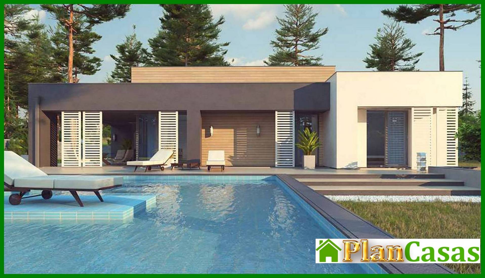 Galería de visualizaciones - Proyecto de una casa moderna y cómoda de una planta