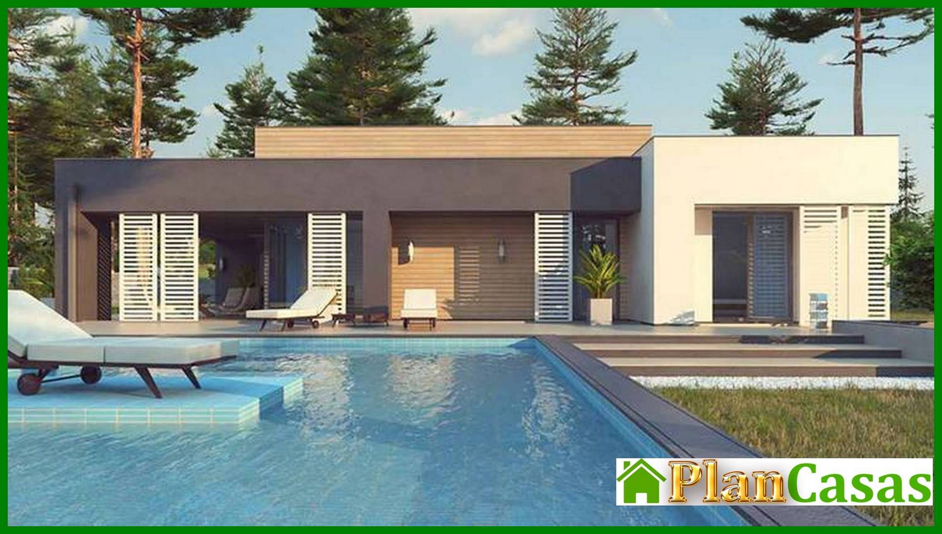 Galería de visualizaciones - Proyecto de una casa moderna y cómoda de una planta