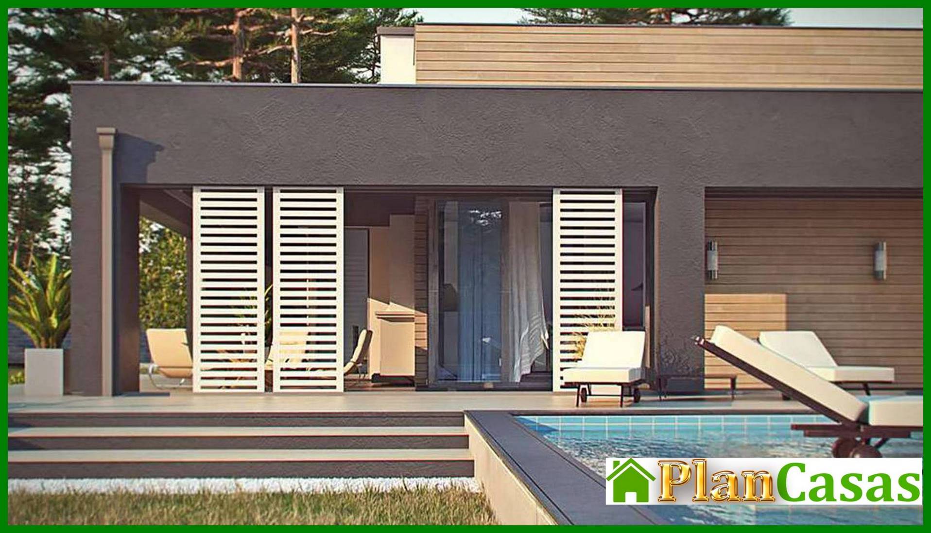 Galería de visualizaciones - Proyecto de una casa moderna y cómoda de una planta