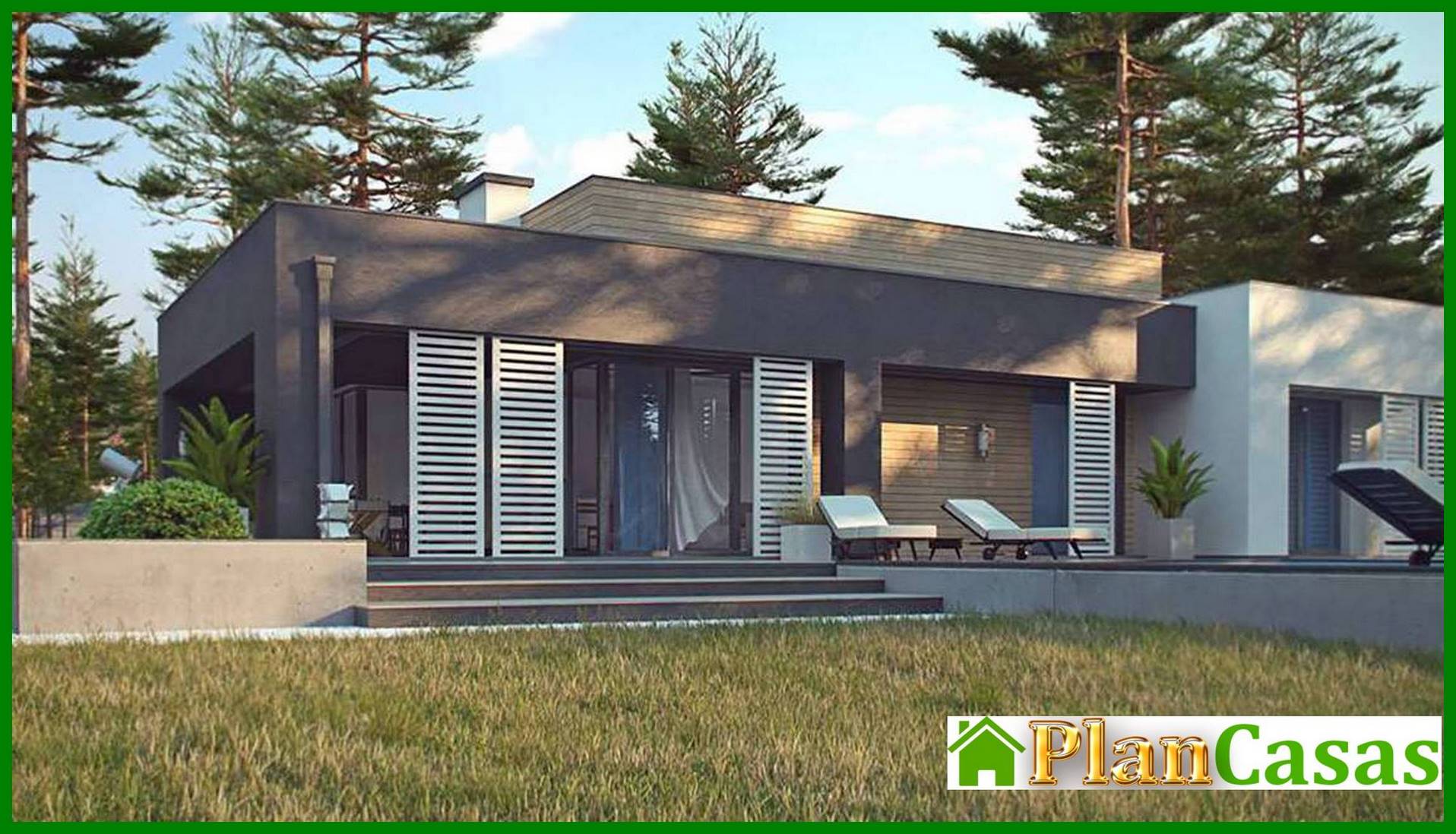 Galería de visualizaciones - Proyecto de una casa moderna y cómoda de una planta