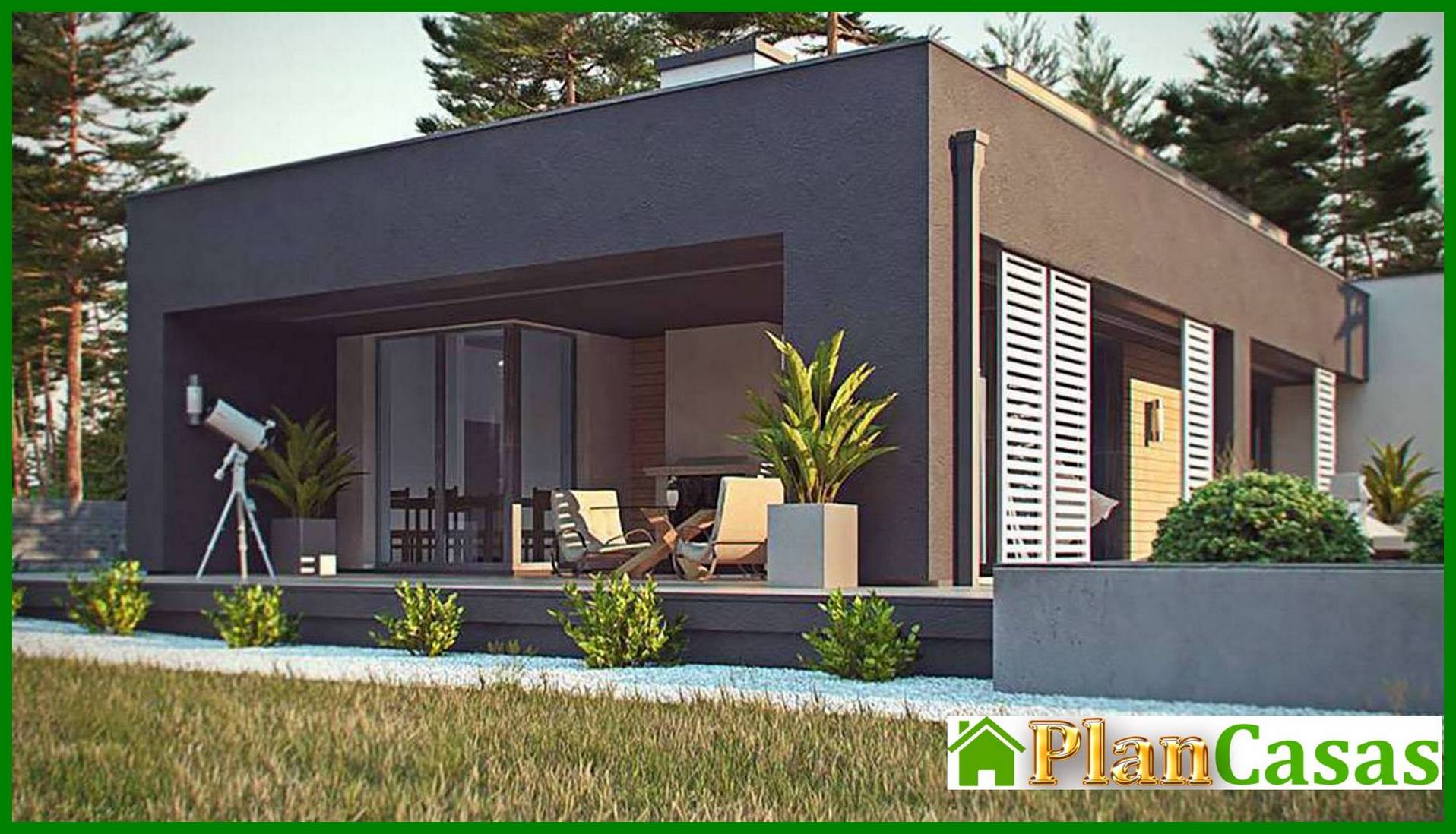 Galería de visualizaciones - Proyecto de una casa moderna y cómoda de una planta