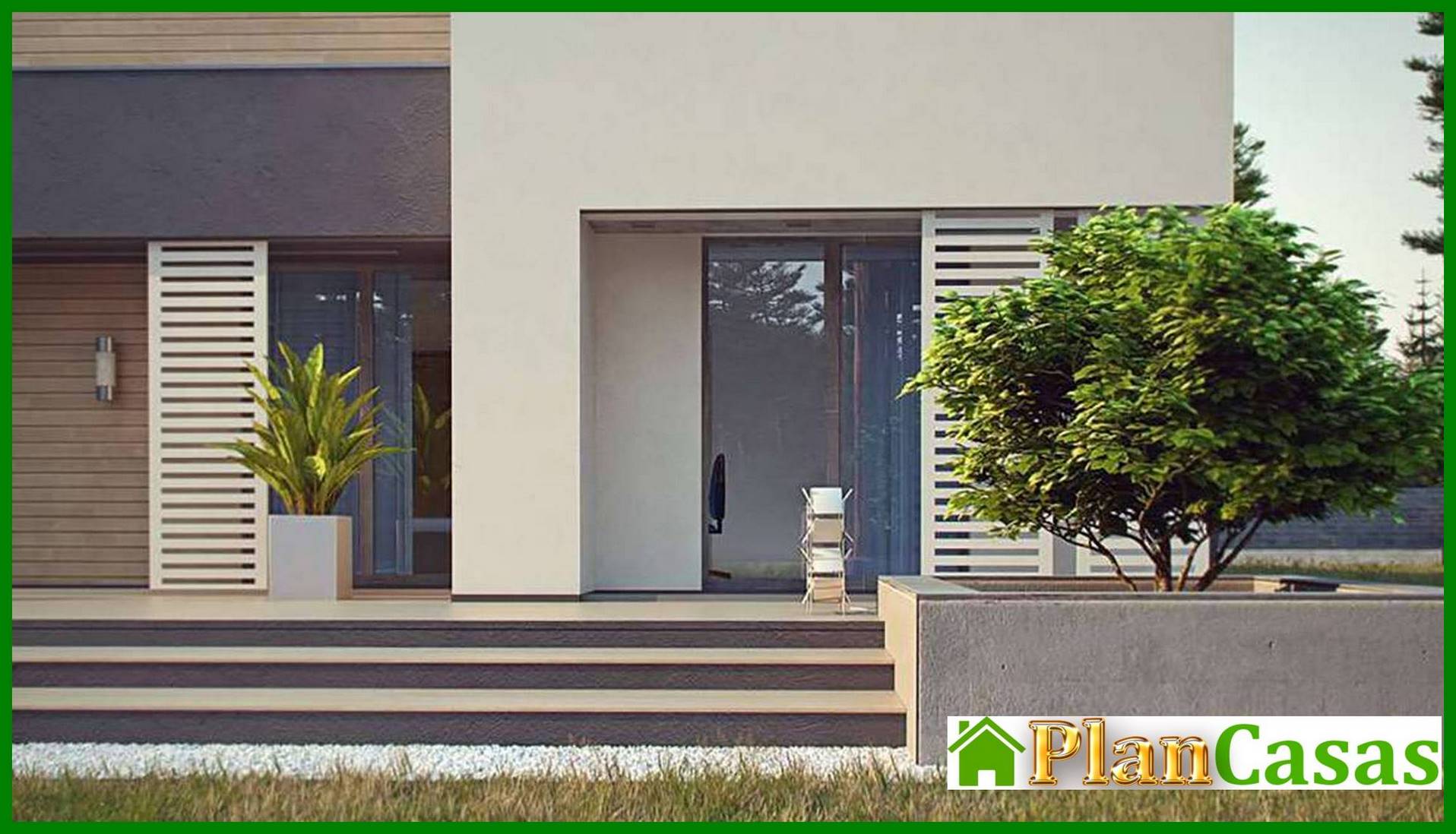 Galería de visualizaciones - Proyecto de una casa moderna y cómoda de una planta