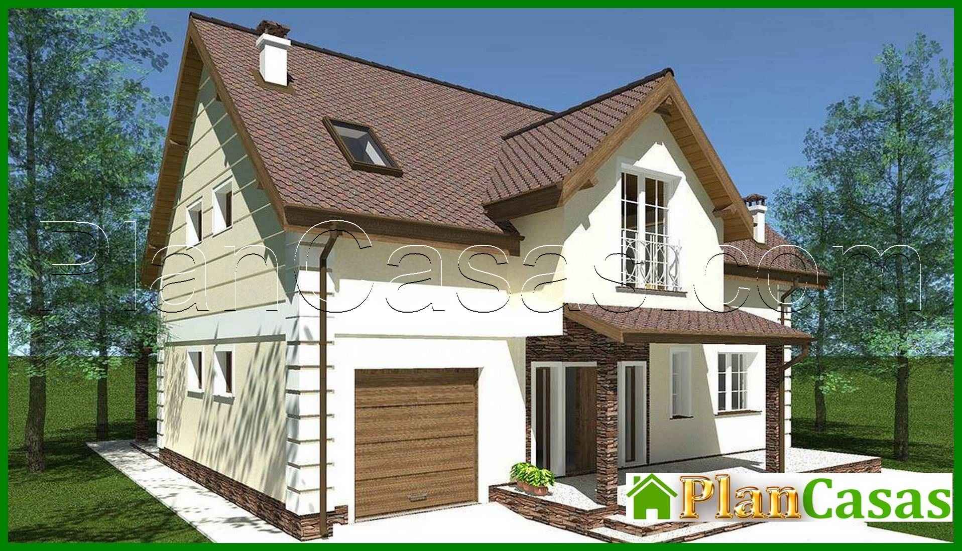 Galería de visualizaciones - Proyecto de una casa de campo chic con mirador y hermosos balcones