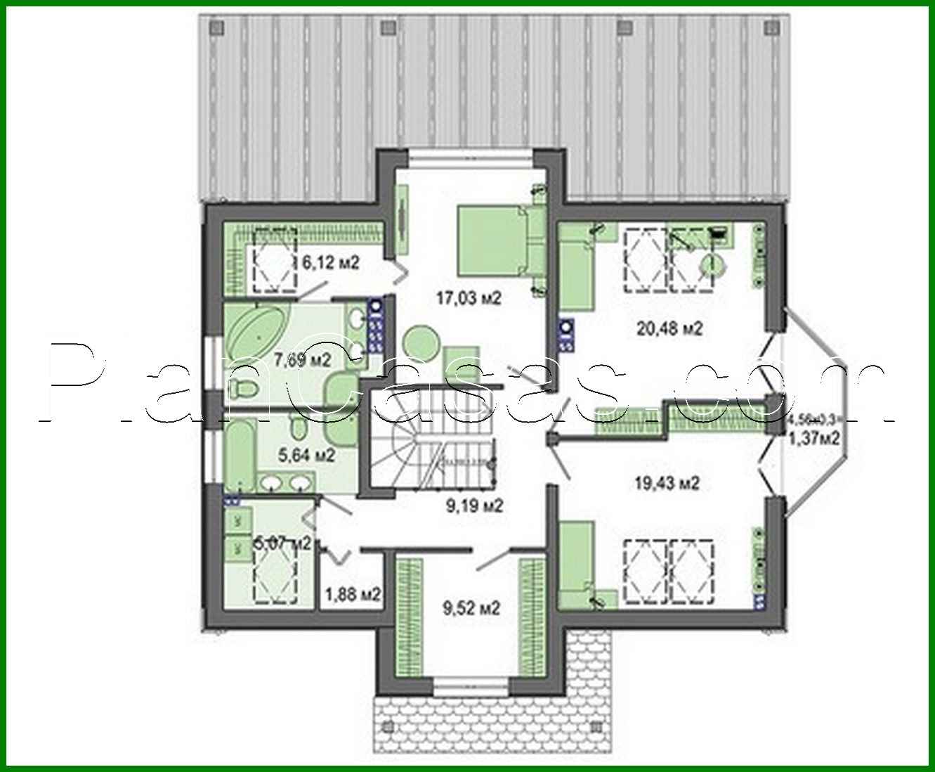 Galería de visualizaciones - Proyecto de una casa de campo chic con mirador y hermosos balcones