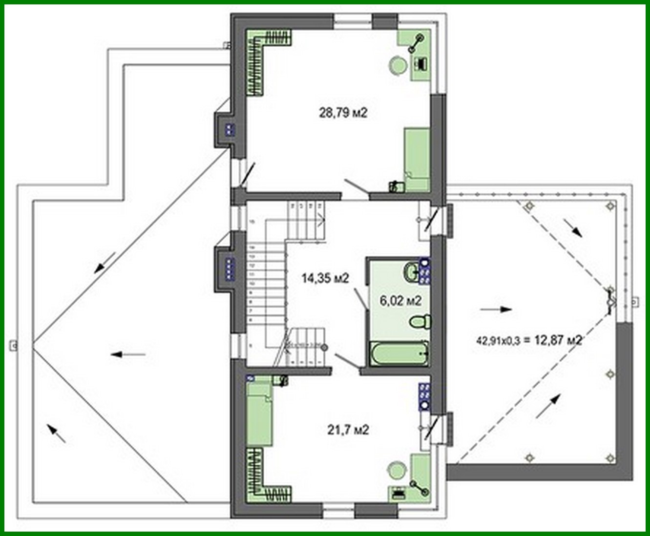 Galería de visualizaciones - Proyecto de una casa chic con tres enormes dormitorios