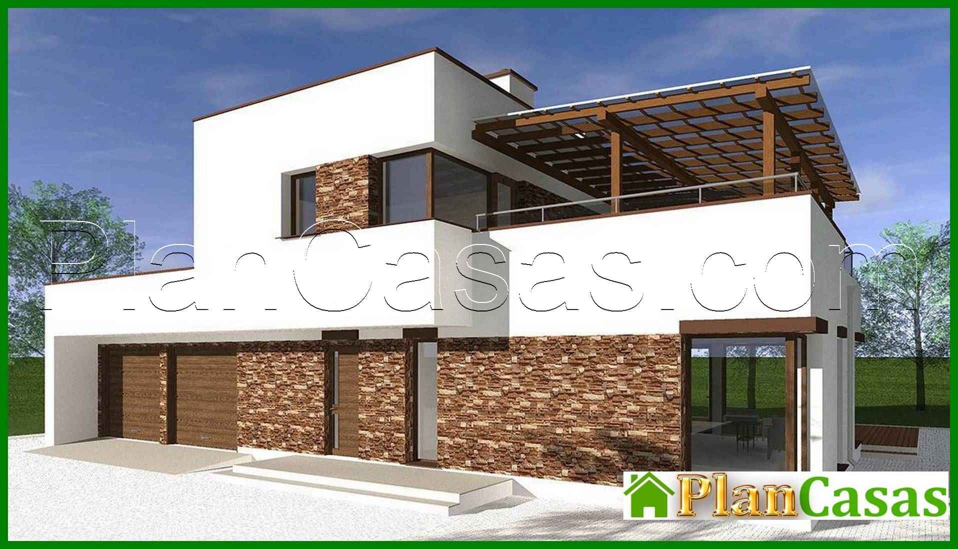 Galería de visualizaciones - Proyecto de una casa chic con tres enormes dormitorios