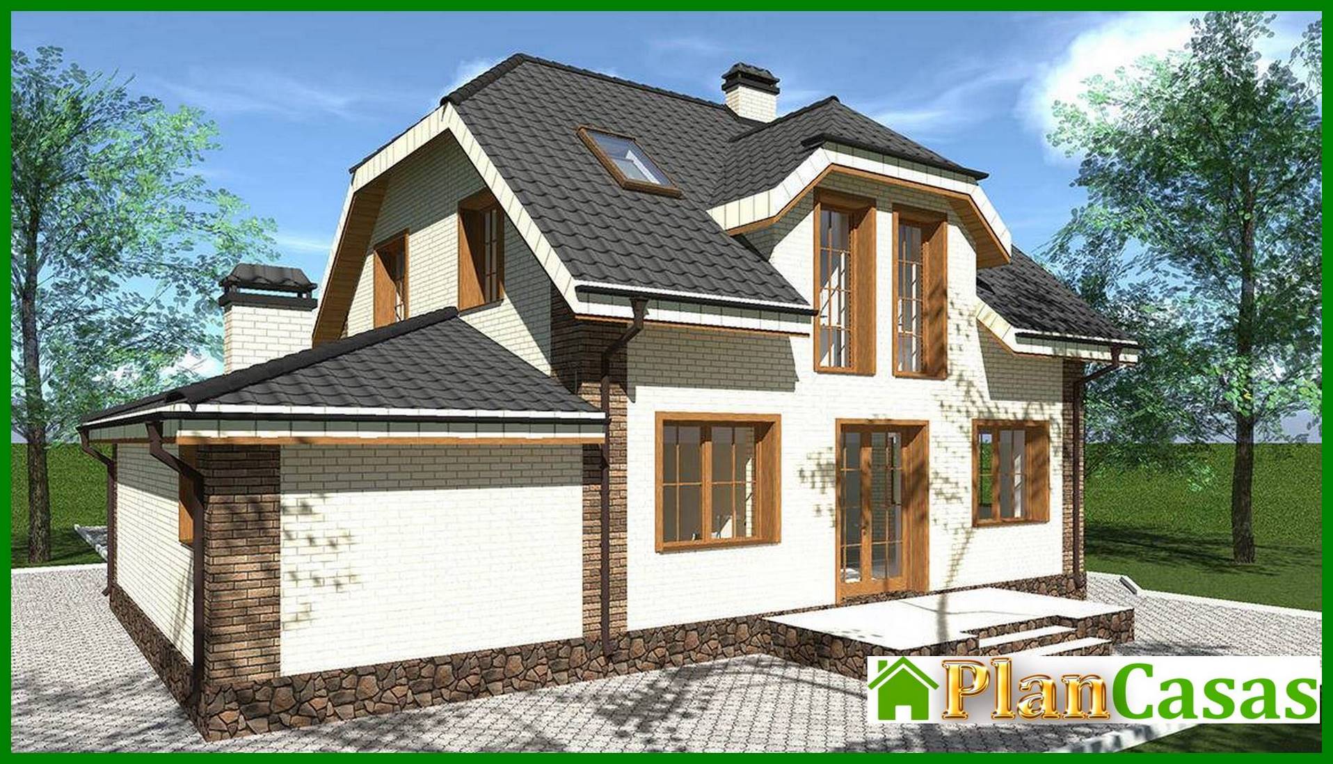 Galería de visualizaciones - Increíble casa de dos plantas con mirador y garaje integrado