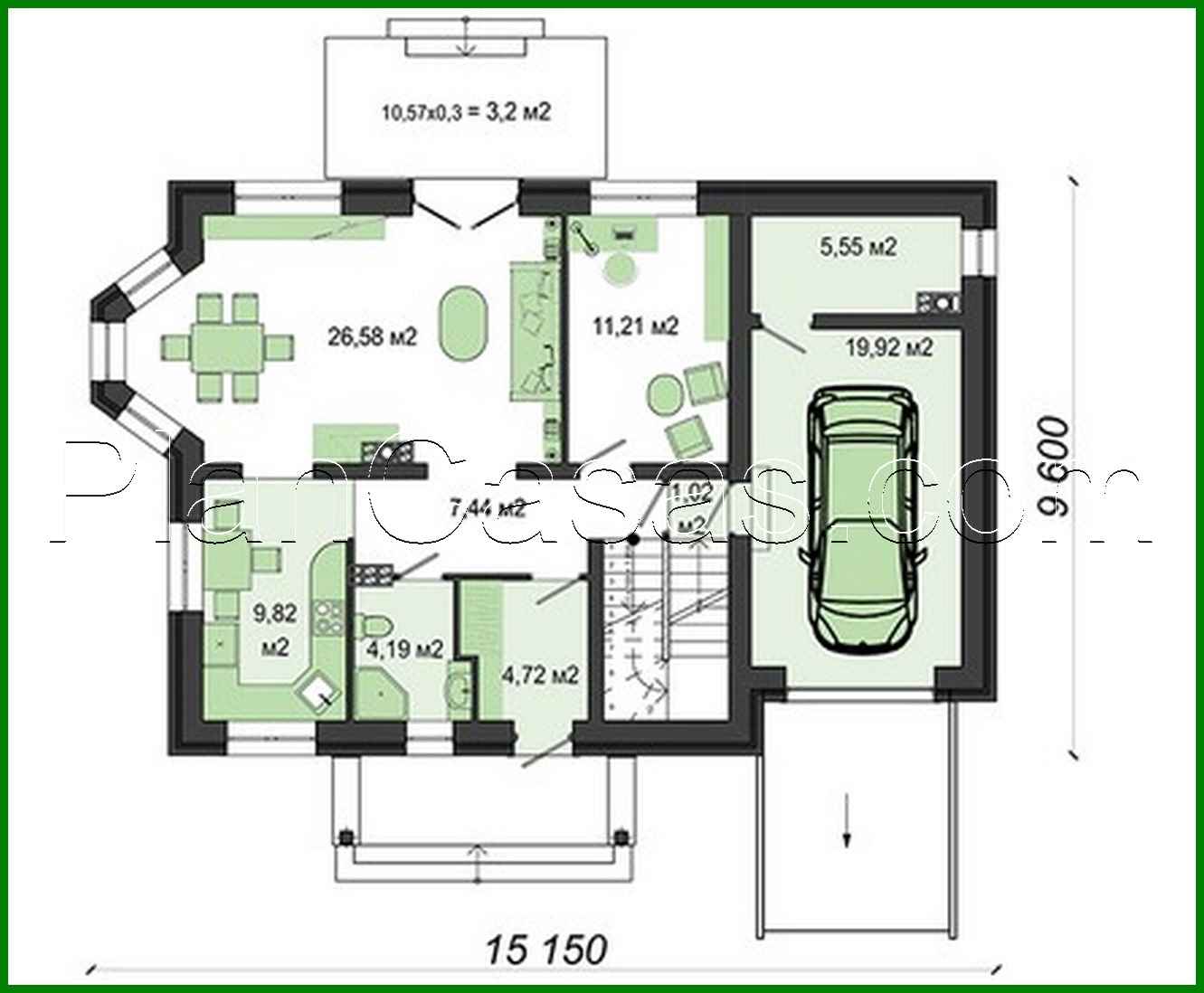 Galería de visualizaciones - Increíble casa de dos plantas con mirador y garaje integrado