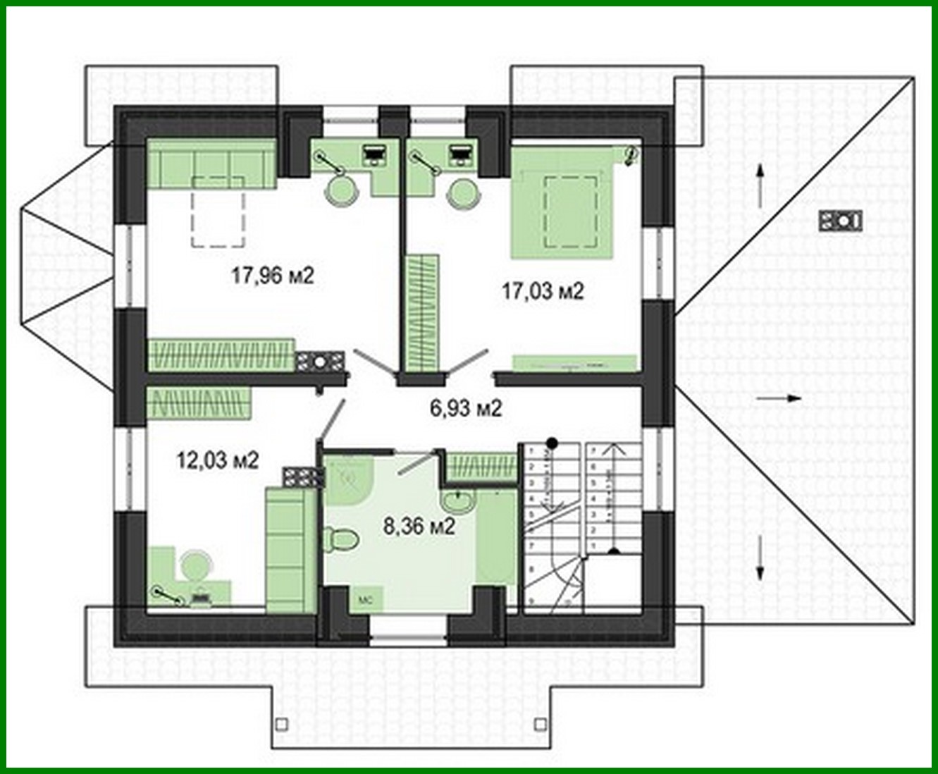 Galería de visualizaciones - Increíble casa de dos plantas con mirador y garaje integrado