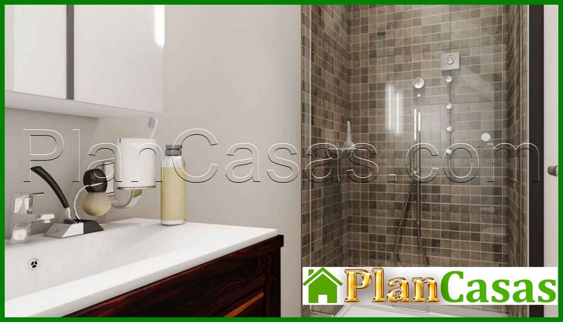 Galería de visualizaciones - Plano de una pequeña casa de campo de 60 m2