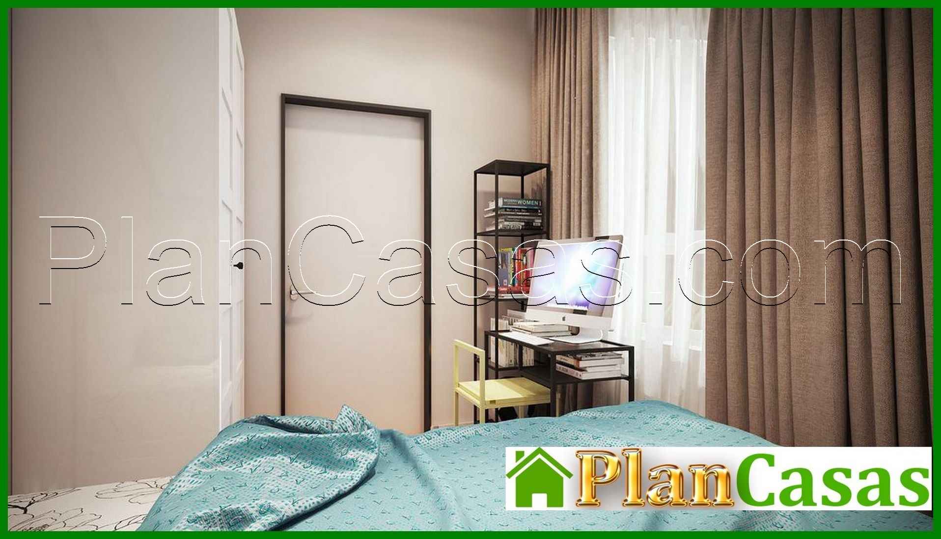 Galería de visualizaciones - Plano de una pequeña casa de campo de 60 m2