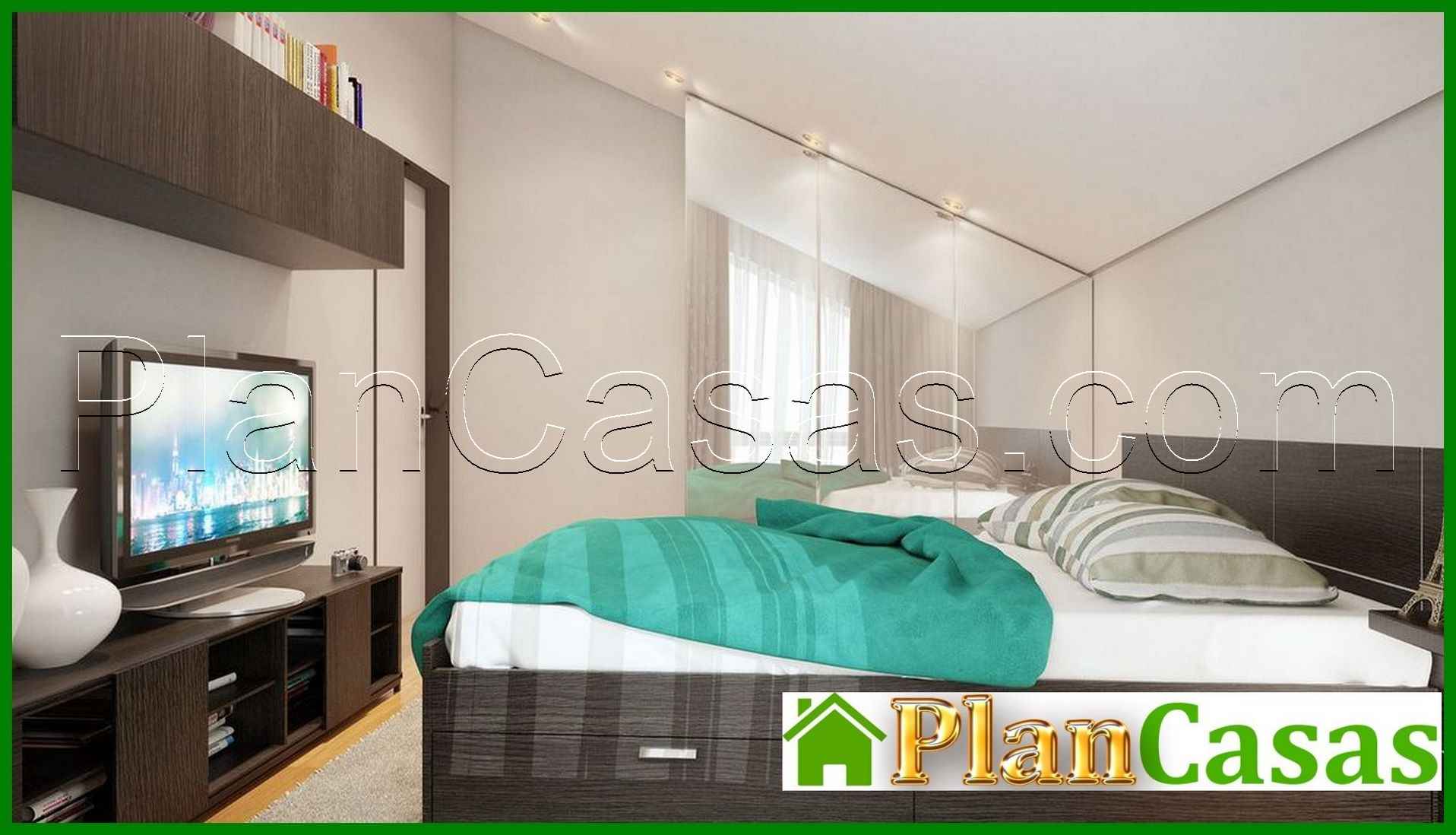 Galería de visualizaciones - Plano de una pequeña casa de campo de 60 m2