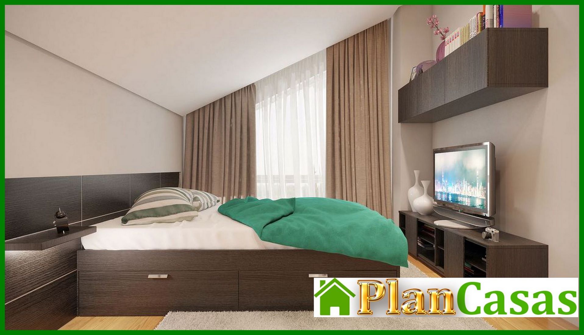 Galería de visualizaciones - Plano de una pequeña casa de campo de 60 m2