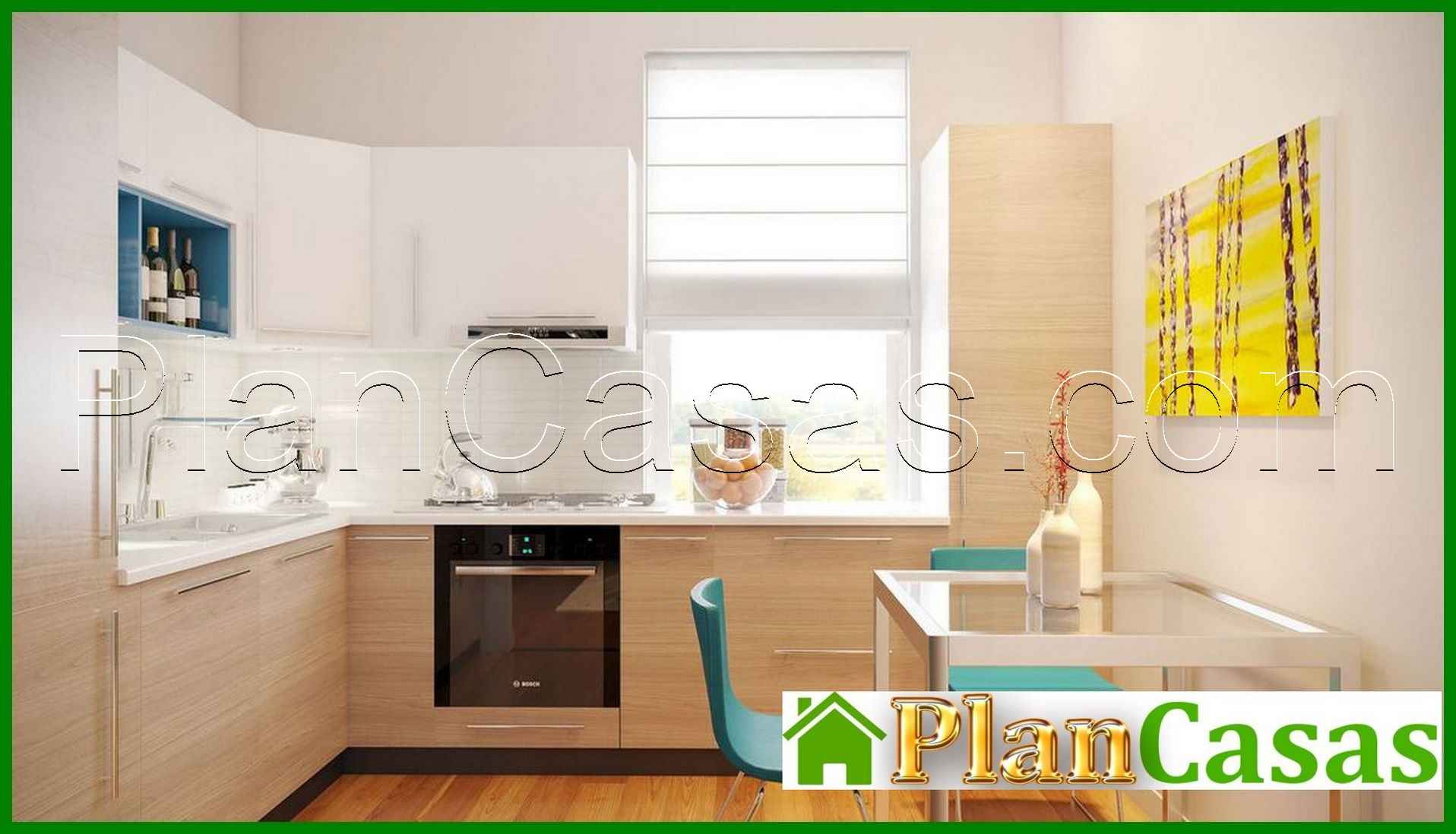 Galería de visualizaciones - Plano de una pequeña casa de campo de 60 m2