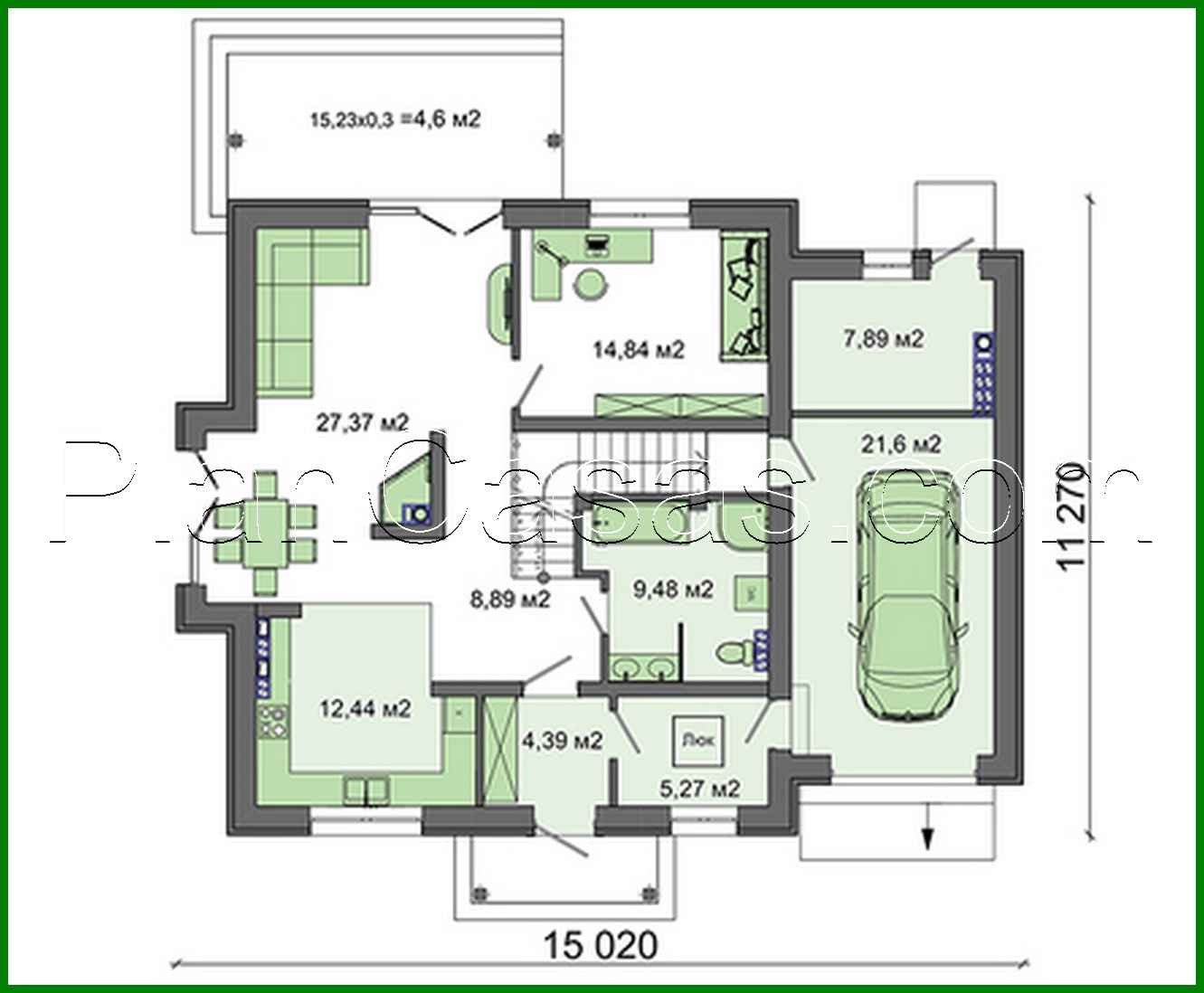 Galería de visualizaciones - Proyecto de una casa con ático colorida y llena de sol