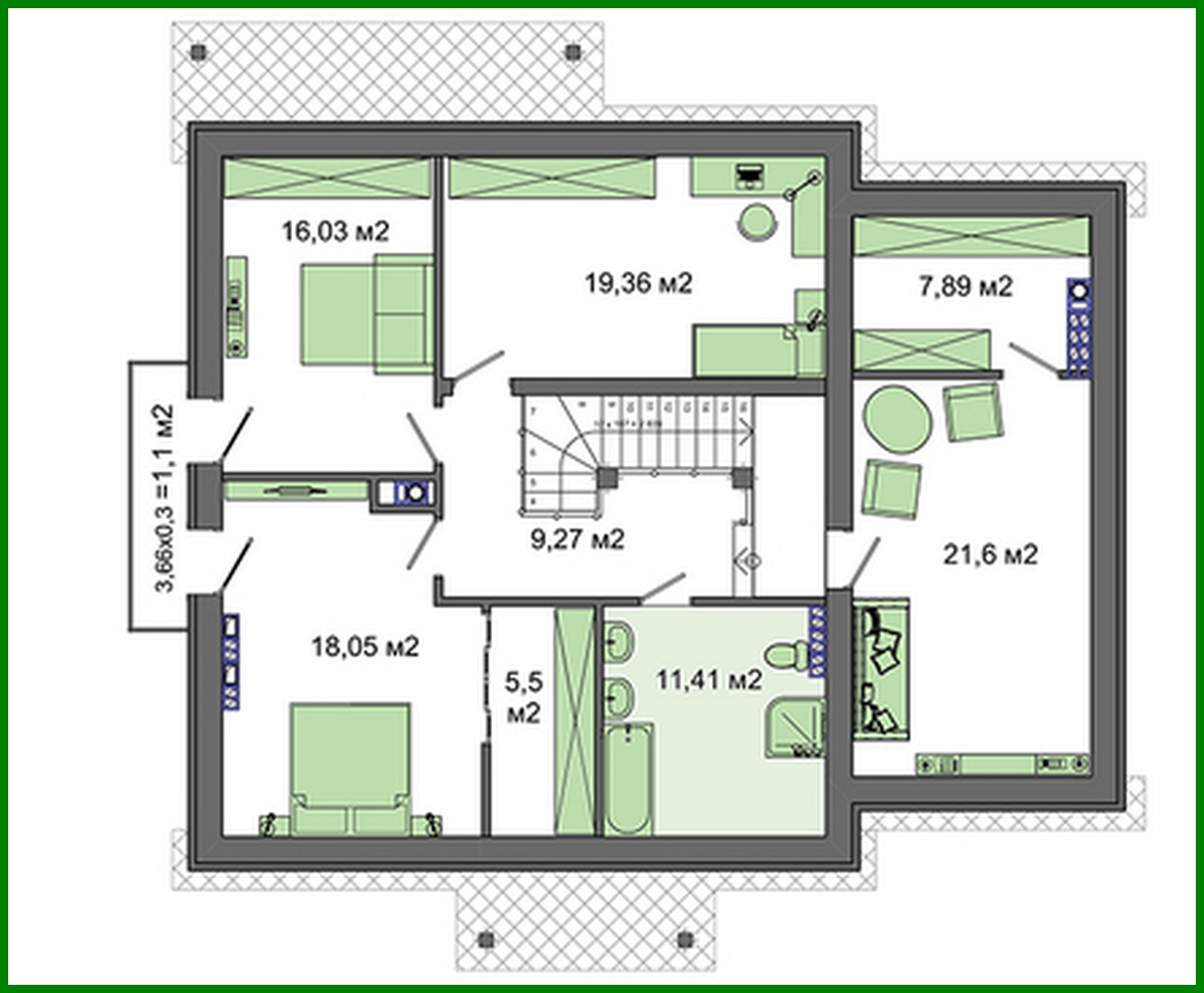 Galería de visualizaciones - Proyecto de una casa con ático colorida y llena de sol