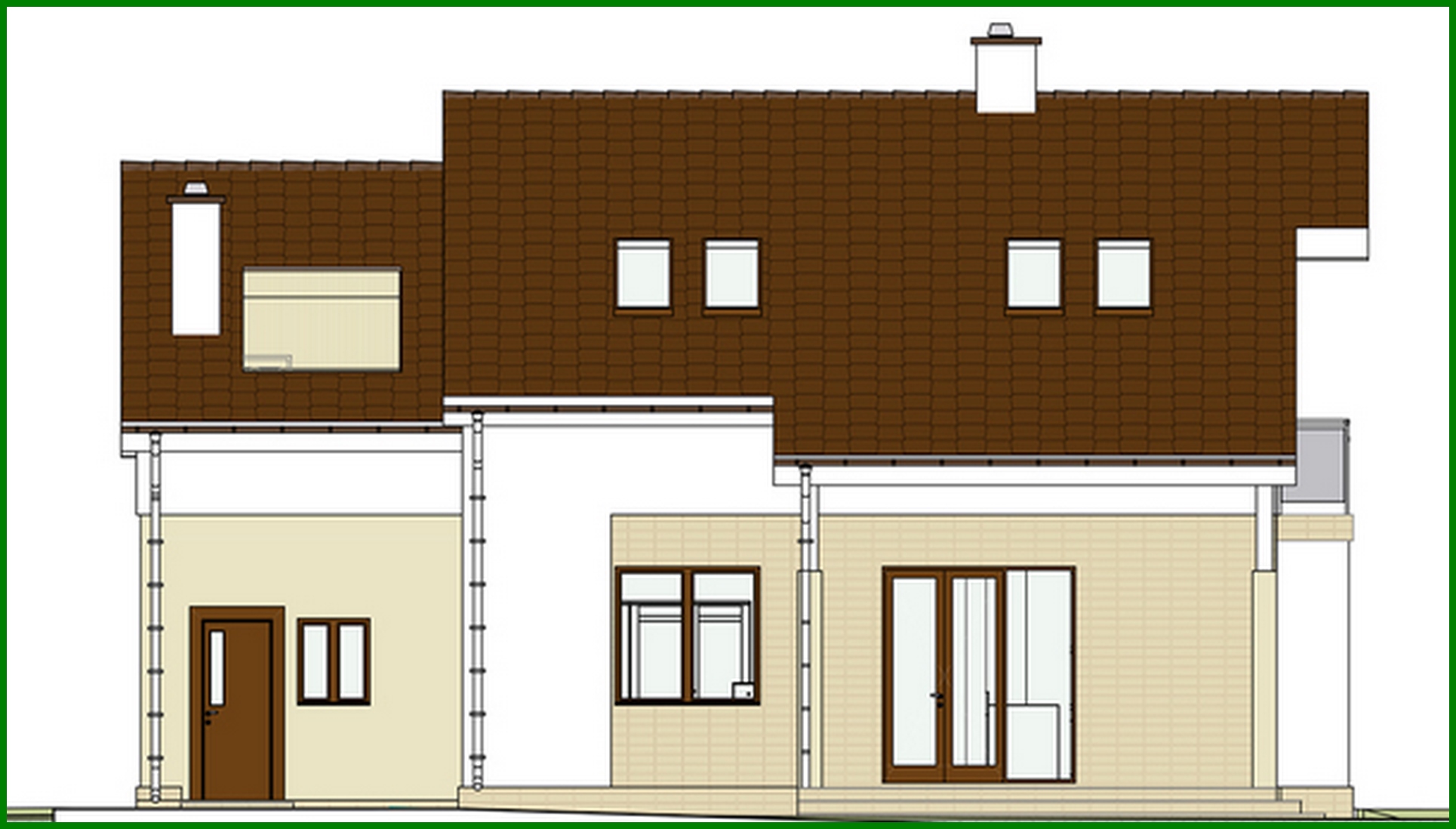 Galería de visualizaciones - Proyecto de una casa con ático colorida y llena de sol