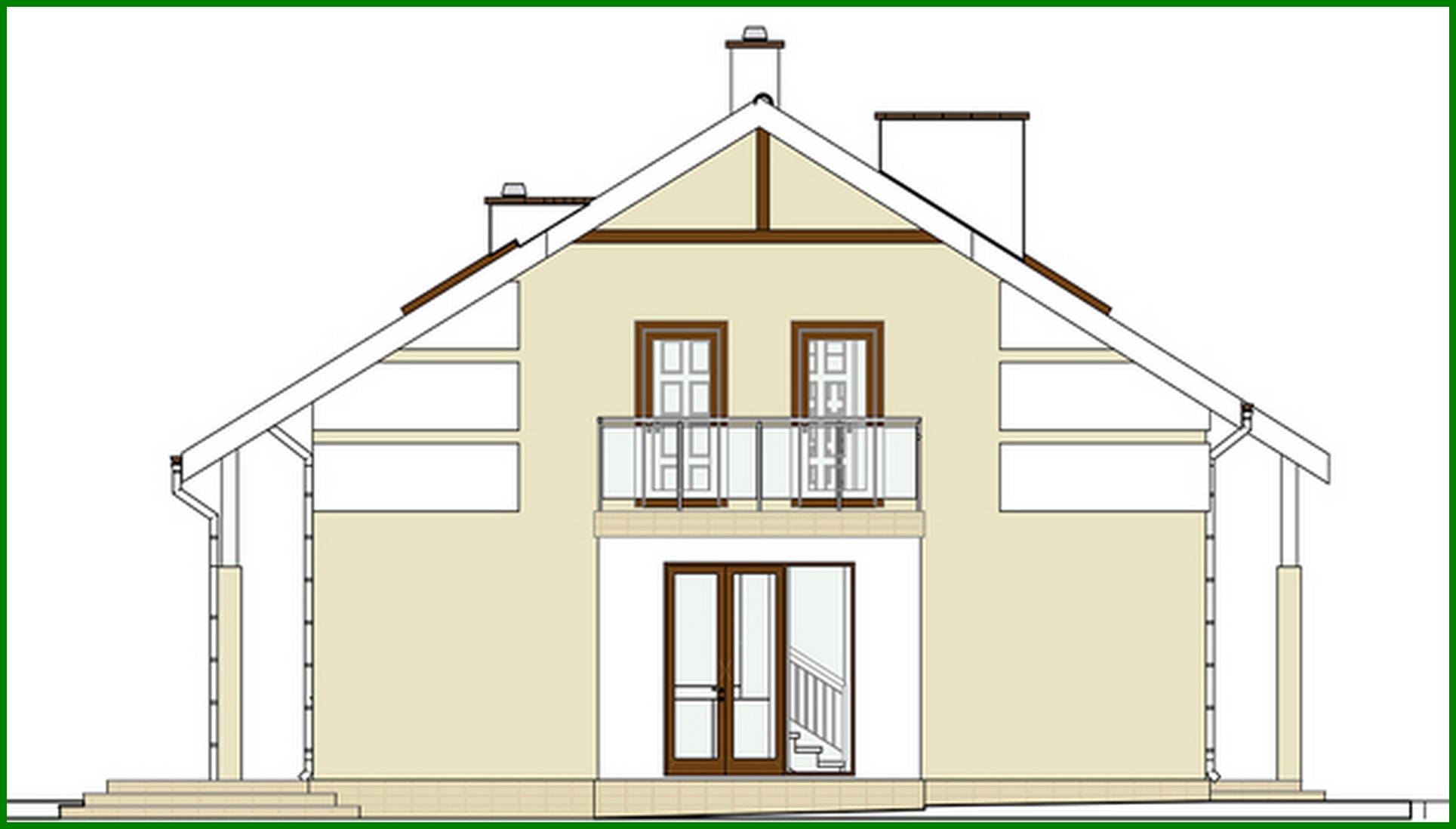 Galería de visualizaciones - Proyecto de una casa con ático colorida y llena de sol