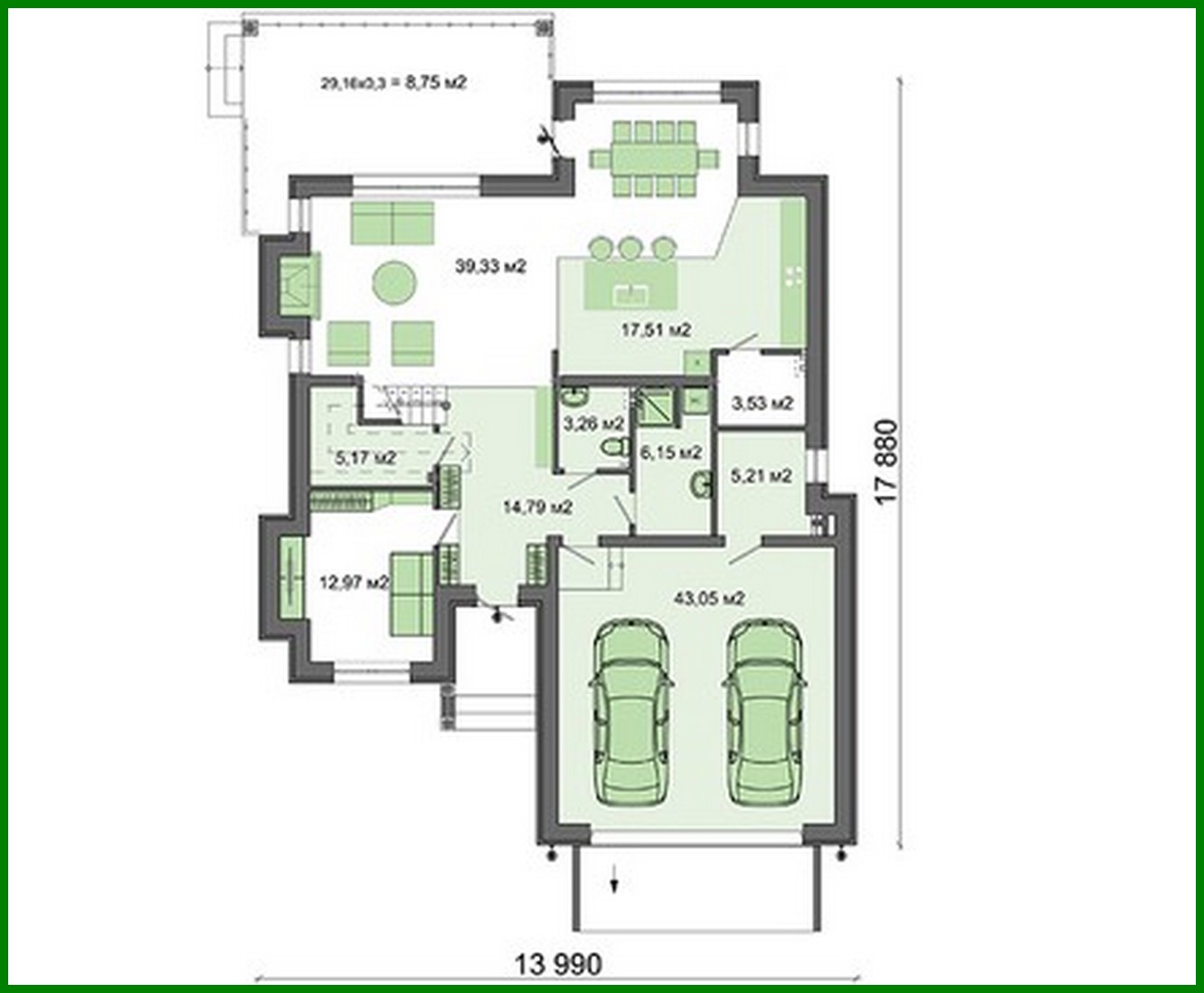 Galería de visualizaciones - Hermoso proyecto de una casa de dos plantas con apartamentos de lujo para el propietario