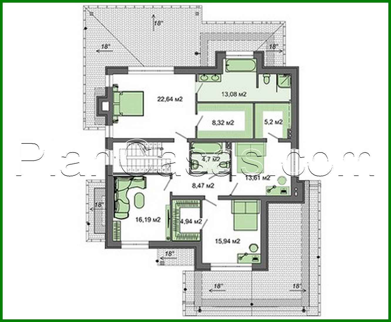 Galería de visualizaciones - Hermoso proyecto de una casa de dos plantas con apartamentos de lujo para el propietario