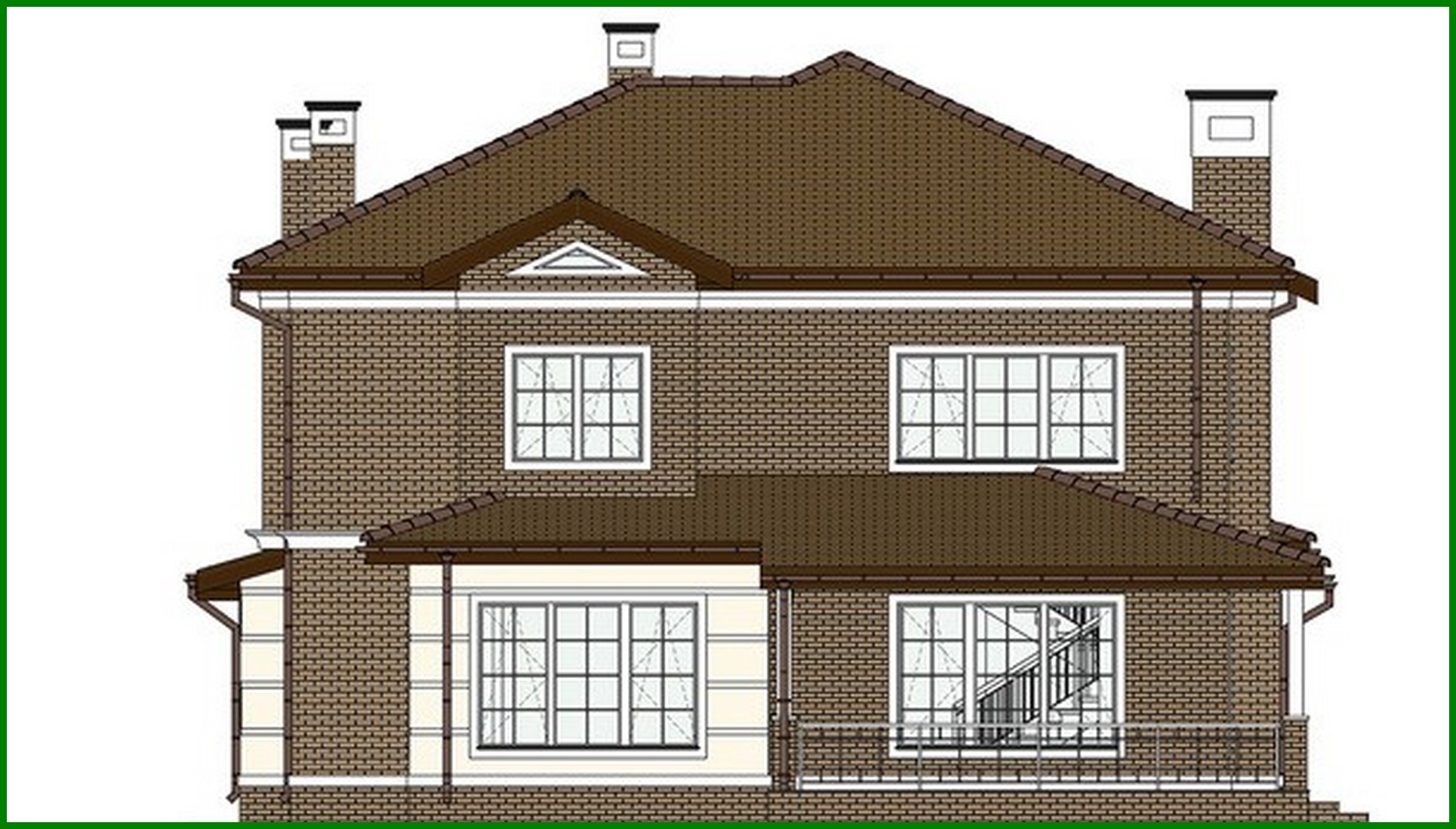 Galería de visualizaciones - Hermoso proyecto de una casa de dos plantas con apartamentos de lujo para el propietario