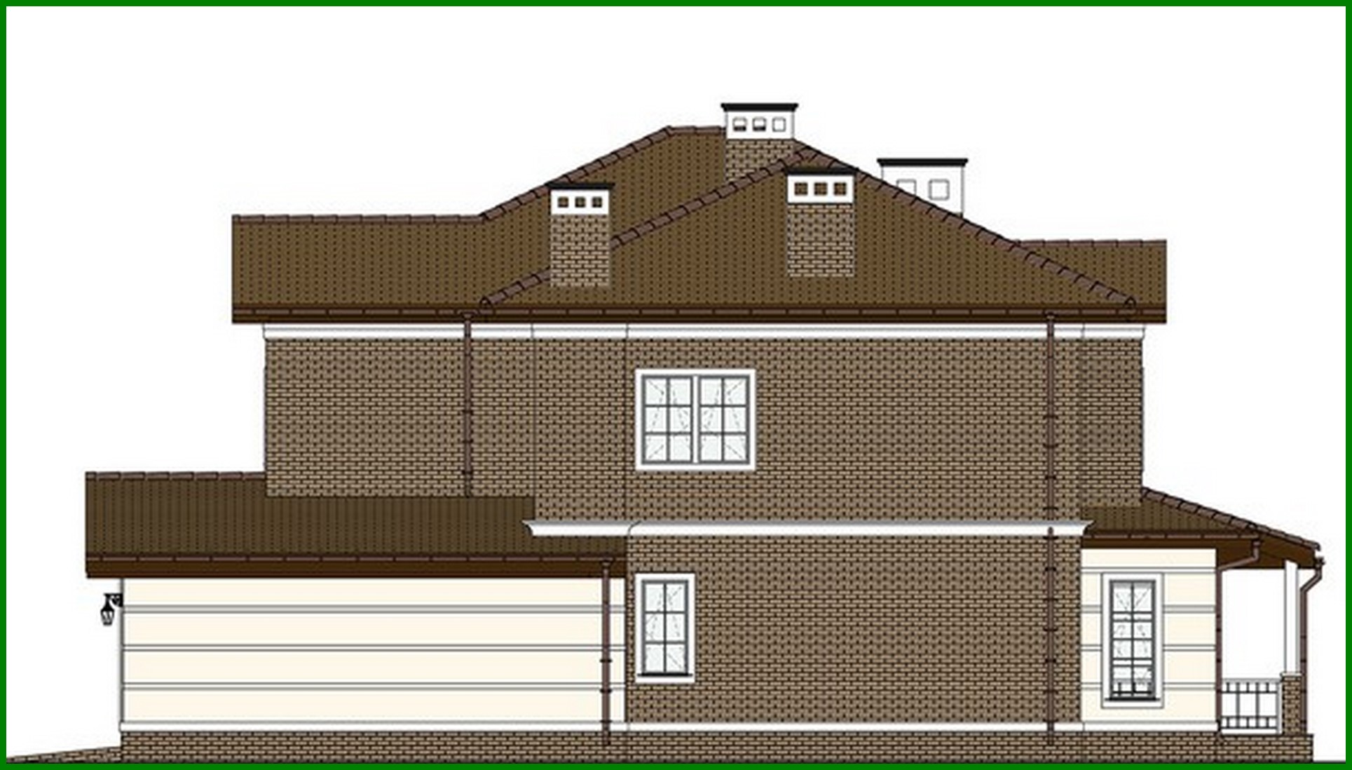 Galería de visualizaciones - Hermoso proyecto de una casa de dos plantas con apartamentos de lujo para el propietario