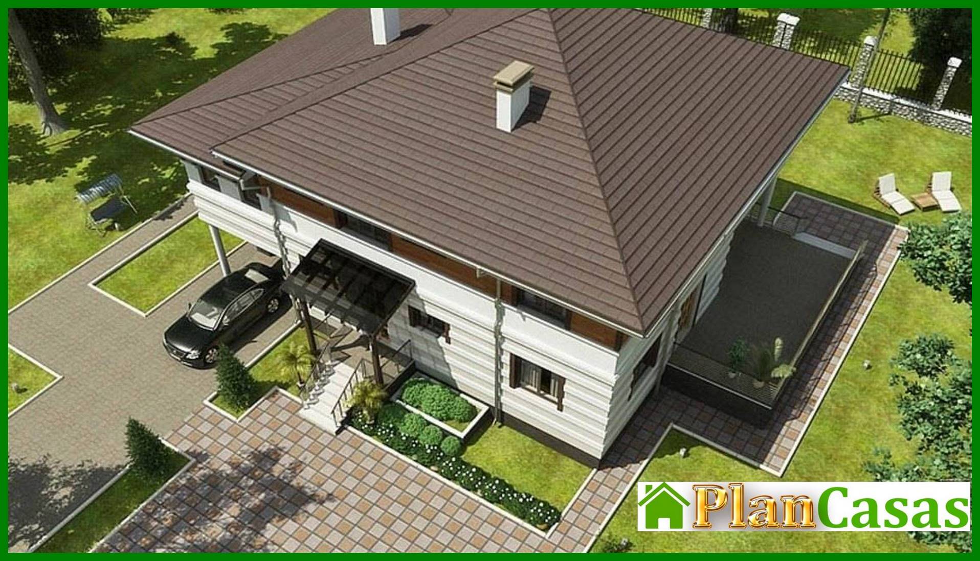 Visualization gallery - Architectural project of a country mansion with a terrace