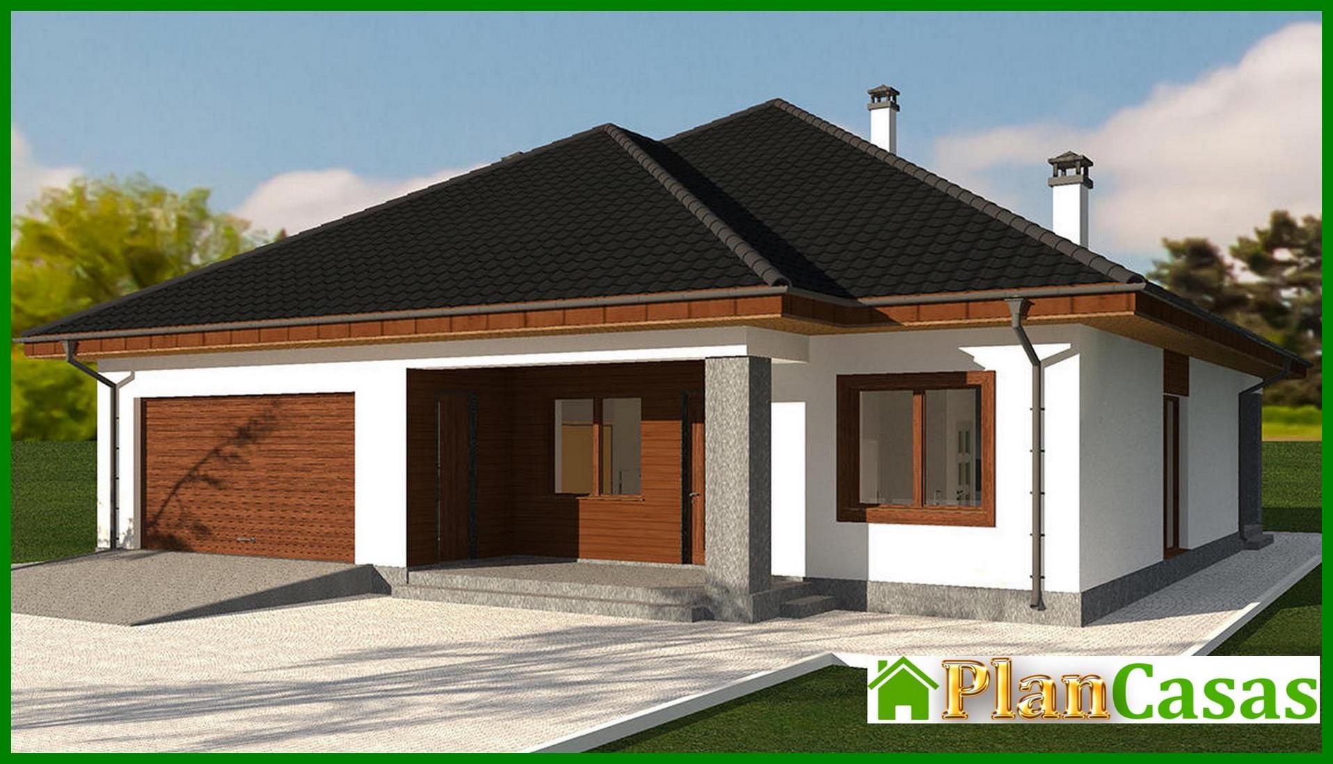 The project of an elegant one-story house with a spacious garage