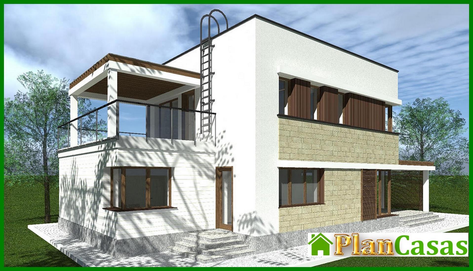 Proyecto de una acogedora casa de dos plantas con amplias verandas y terrazas