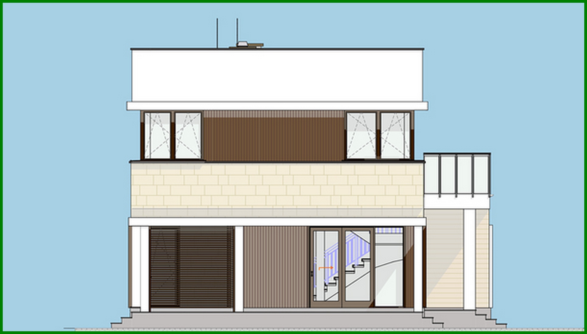 Galería de visualizaciones - Proyecto de una acogedora casa de dos plantas con amplias verandas y terrazas