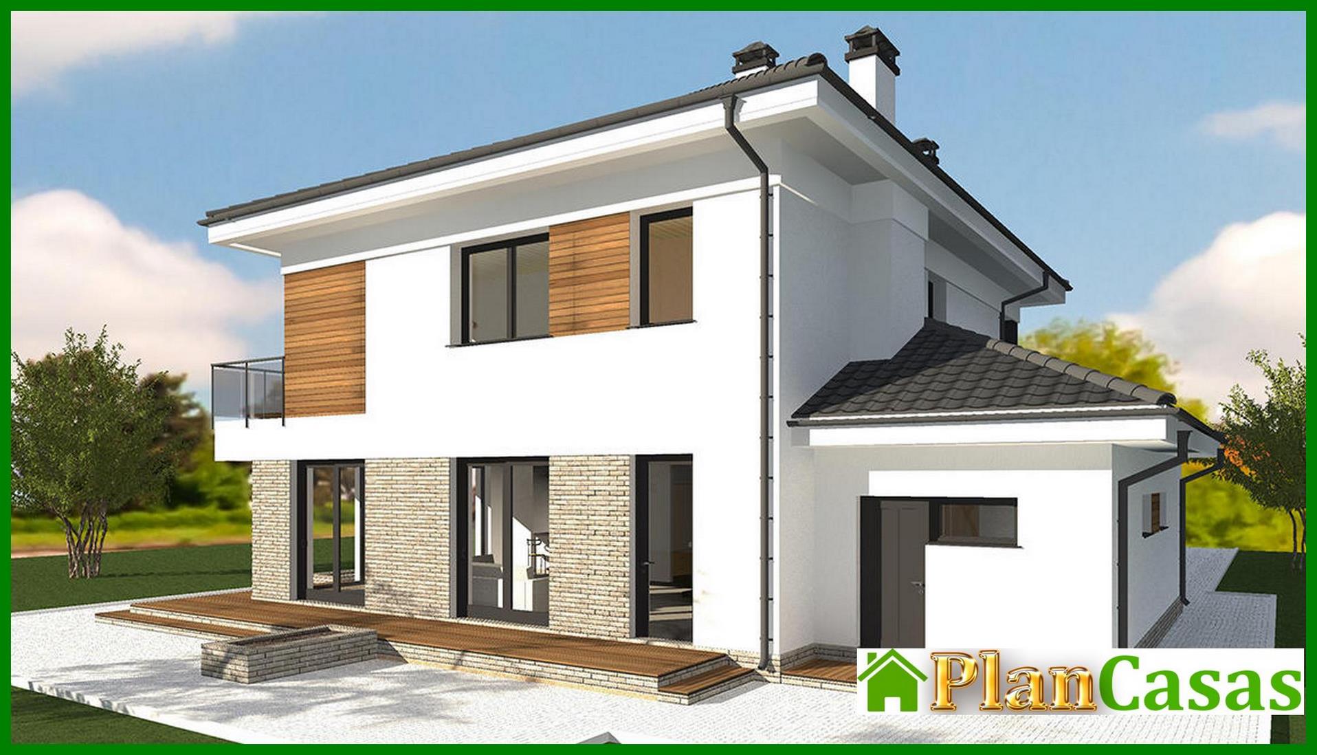 Galería de visualizaciones - Proyecto de un elegante edificio residencial de dos plantas con un hermoso balcón