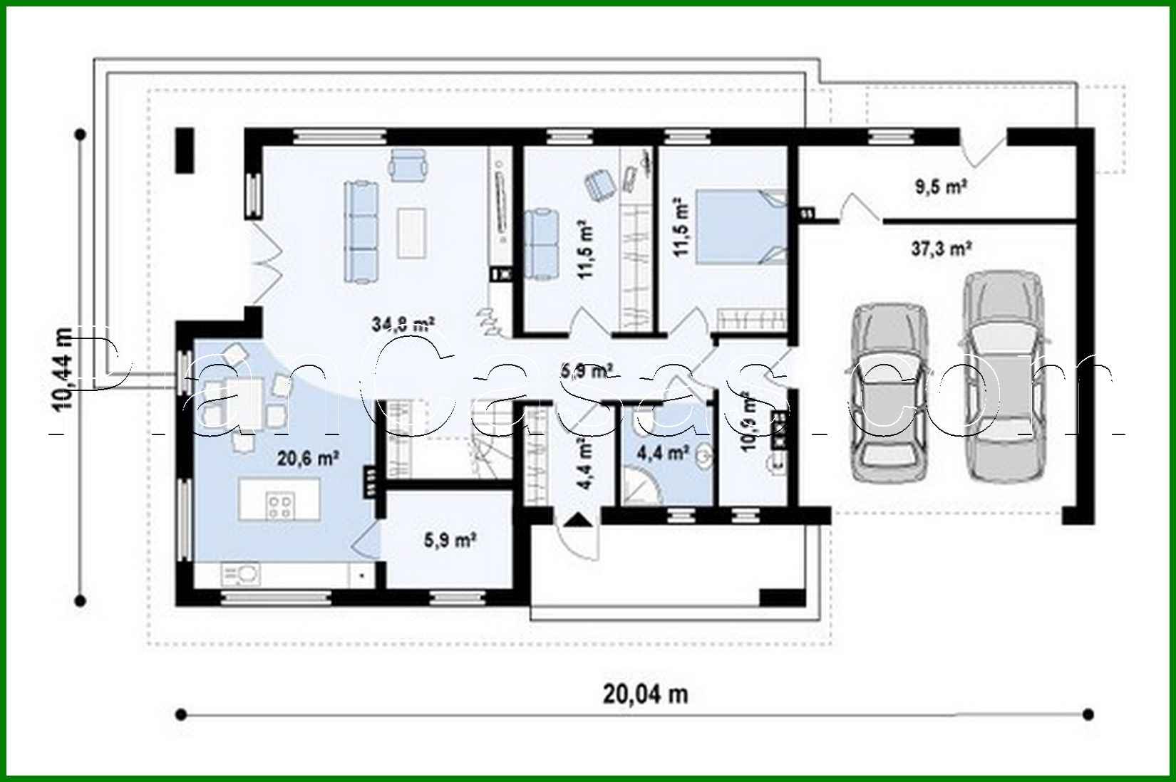 Galería de visualizaciones - Proyecto de casa de campo con garaje integrado y 2 dormitorios