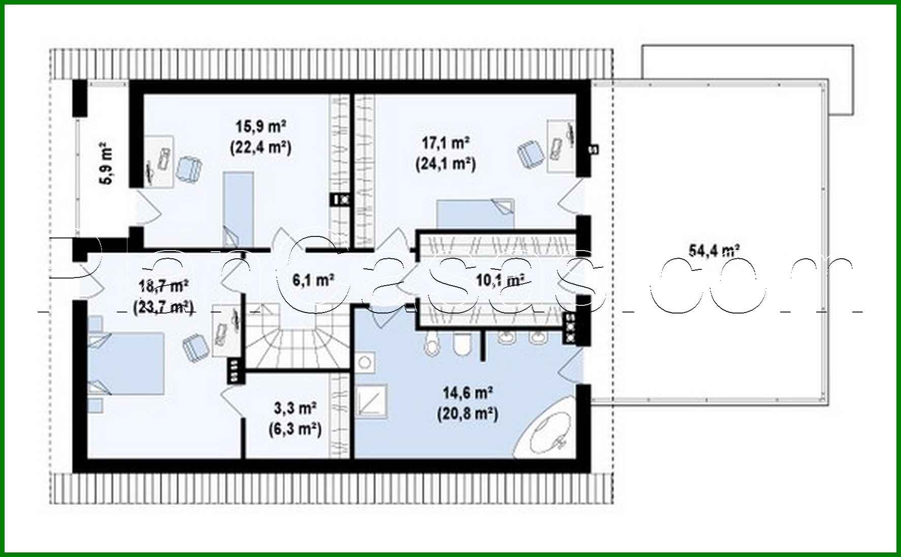 Galería de visualizaciones - Proyecto de casa de campo con garaje integrado y 2 dormitorios