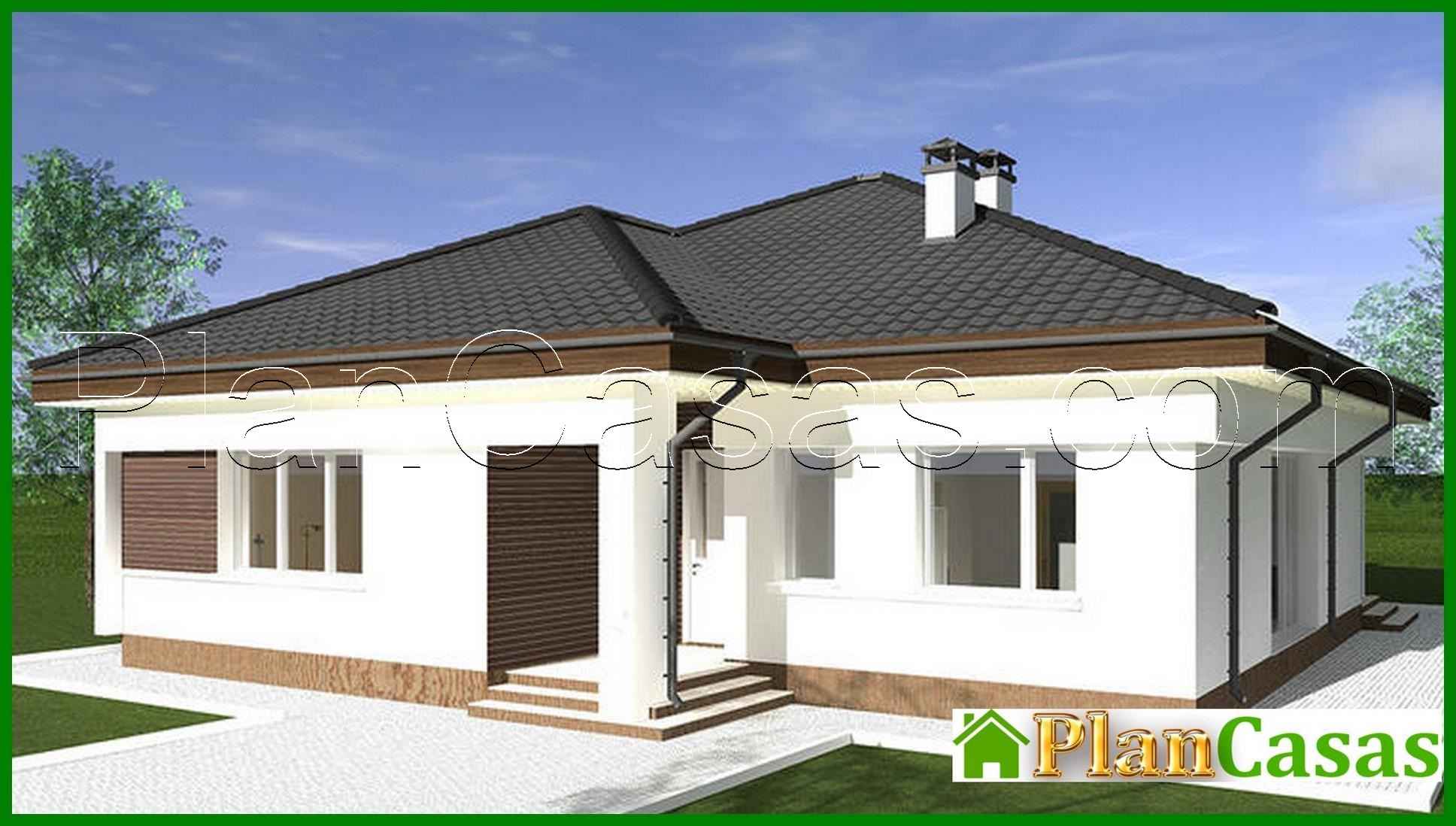 Galería de visualizaciones - Proyecto de vivienda compacta de una planta con 4 dormitorios