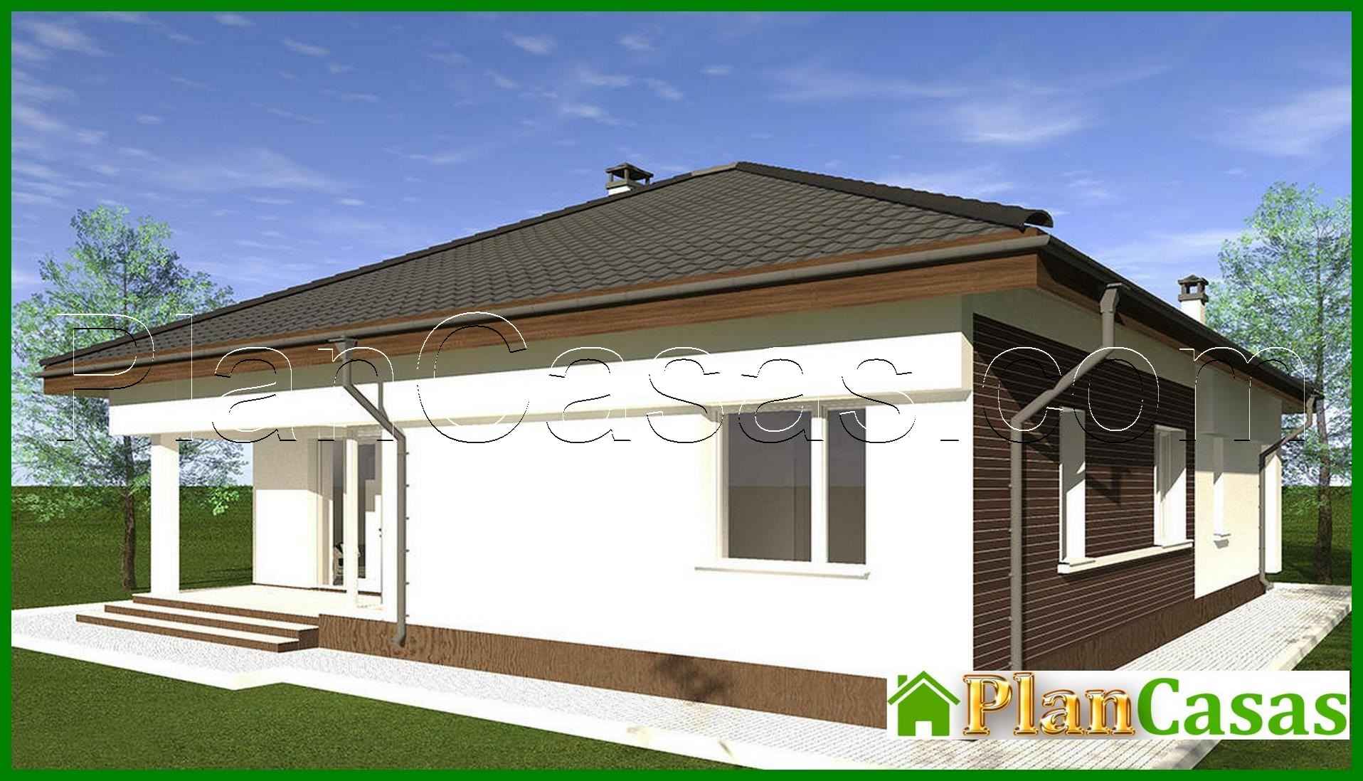 Galería de visualizaciones - Proyecto de vivienda compacta de una planta con 4 dormitorios