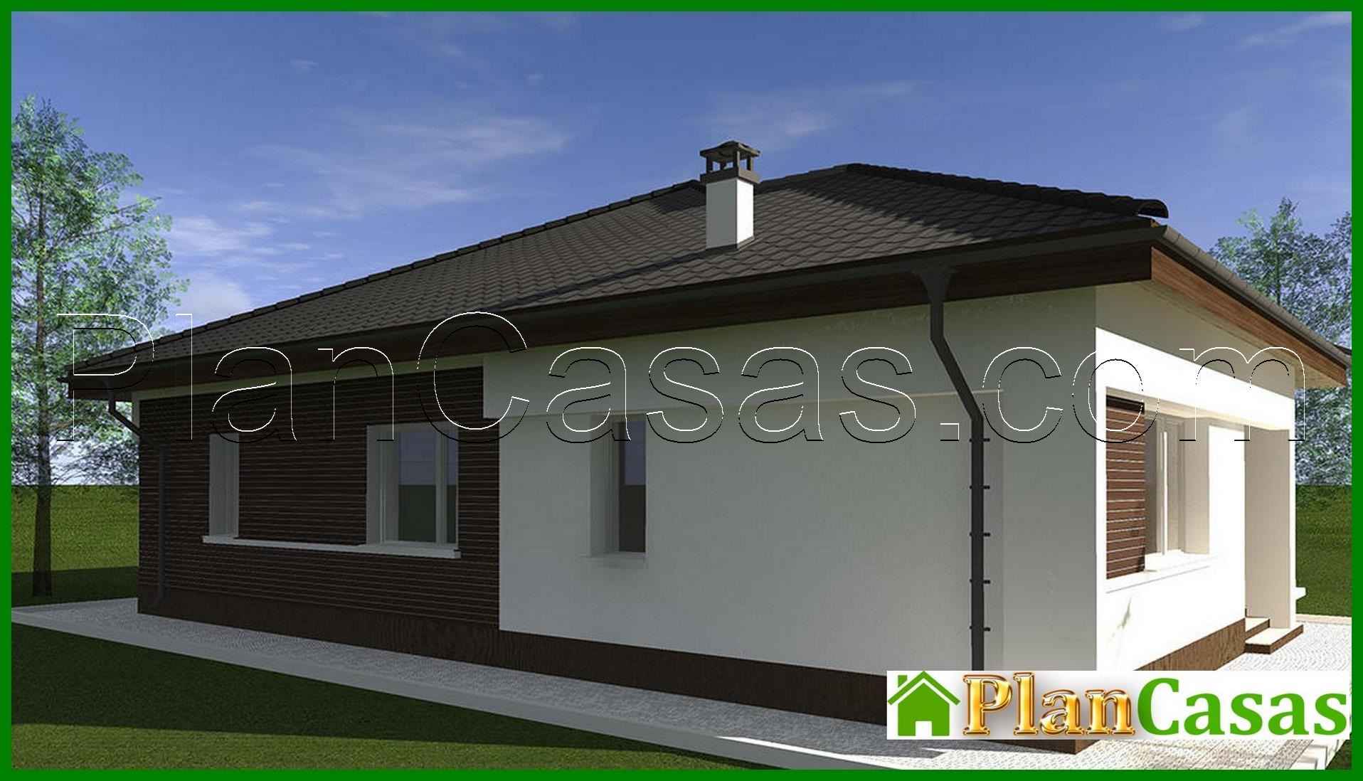 Galería de visualizaciones - Proyecto de vivienda compacta de una planta con 4 dormitorios