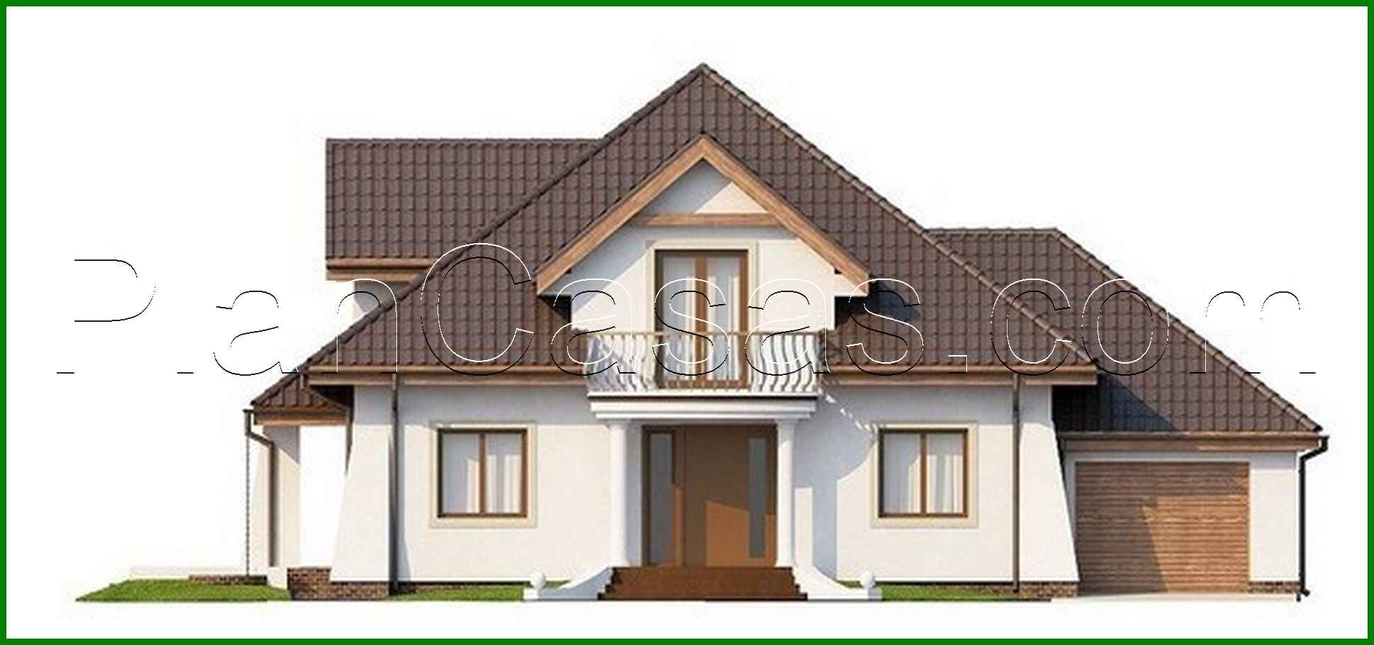 Galería de visualizaciones - Proyecto de una casa clásica con ático y balcón