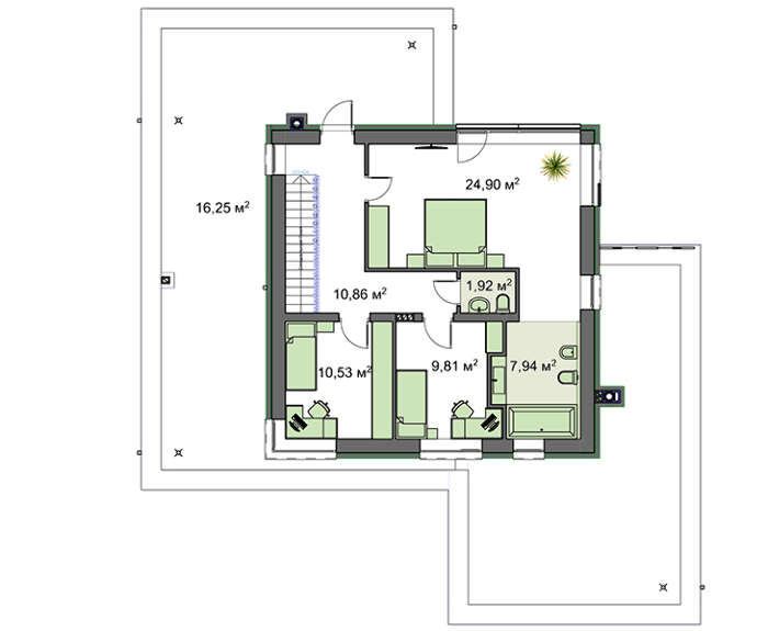 Galería de visualizaciones - Proyecto de una moderna casa de dos plantas de 250 m² en estilo minimalista
