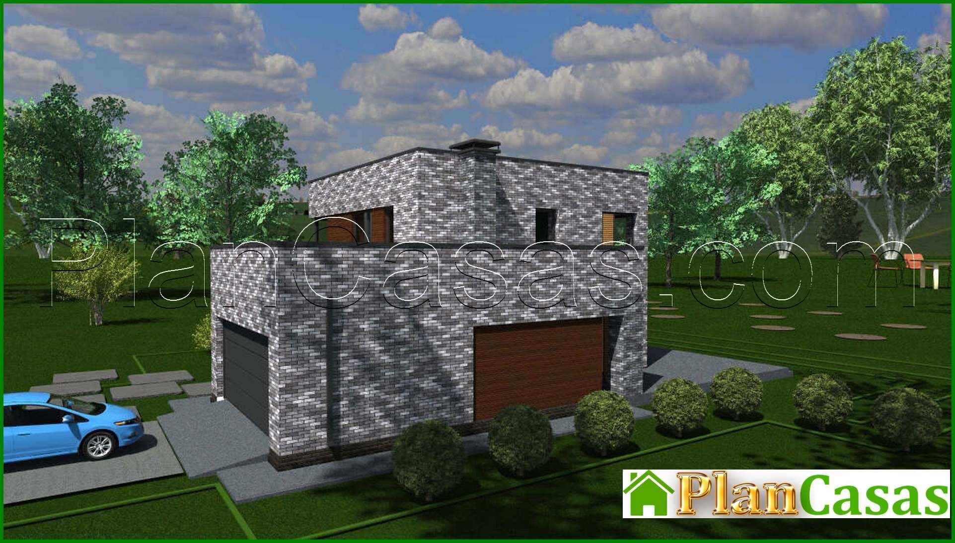 Galería de visualizaciones - Proyecto de una moderna casa de dos plantas de 250 m² en estilo minimalista