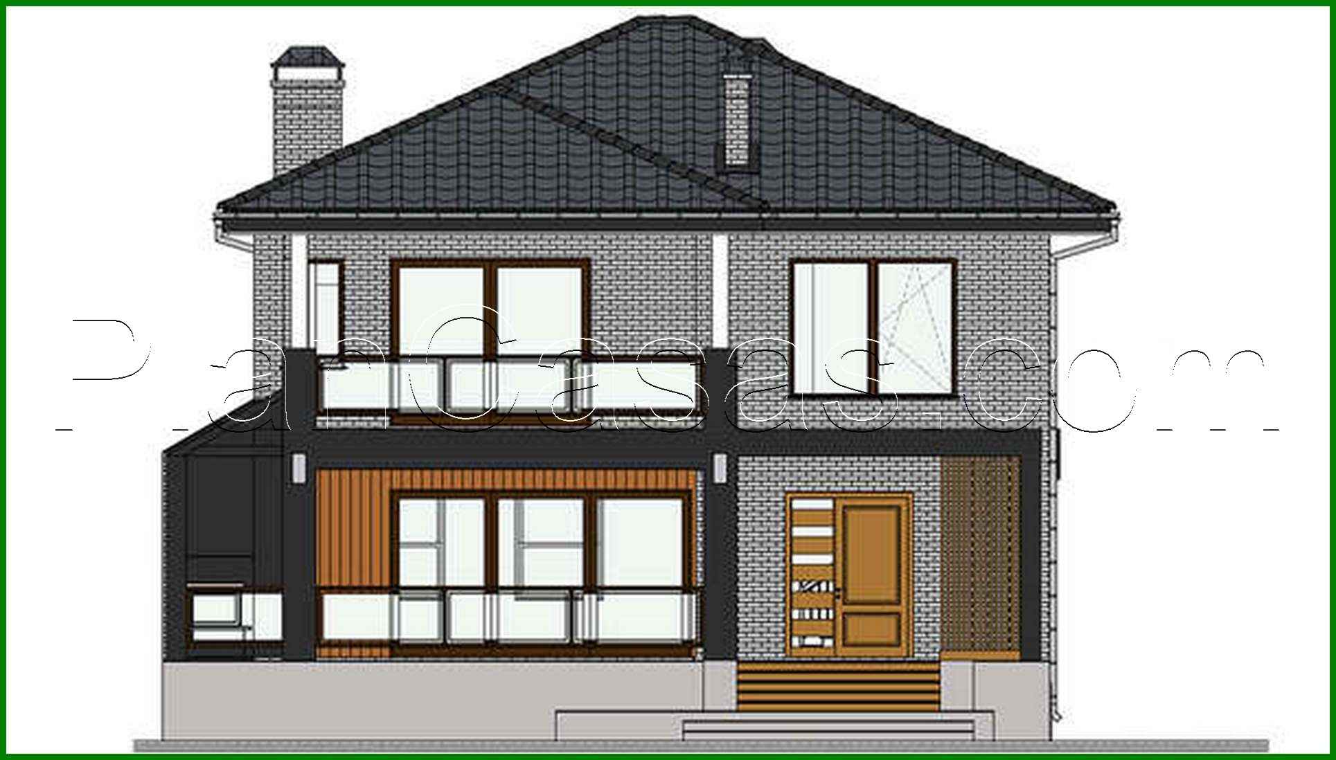 Galería de visualizaciones - Casa de campo de dos plantas con garaje subterráneo