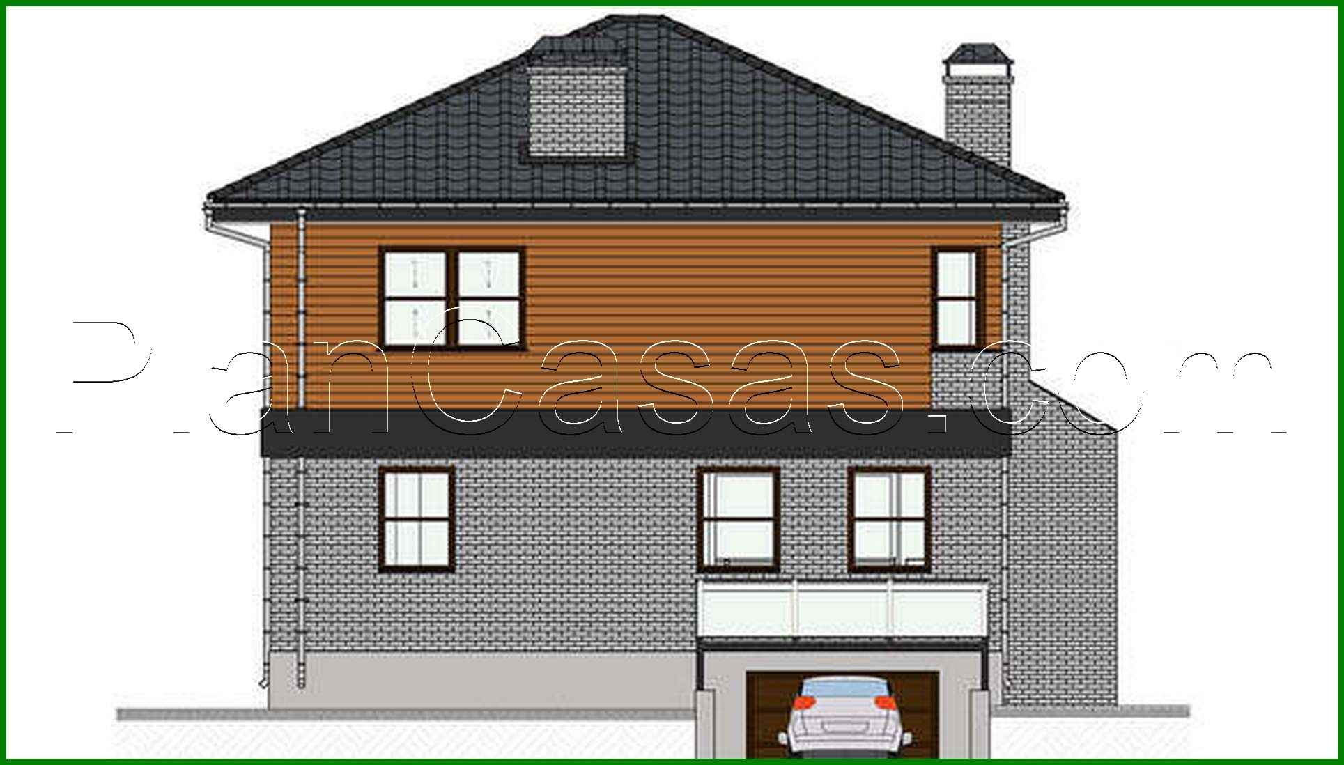 Galería de visualizaciones - Casa de campo de dos plantas con garaje subterráneo