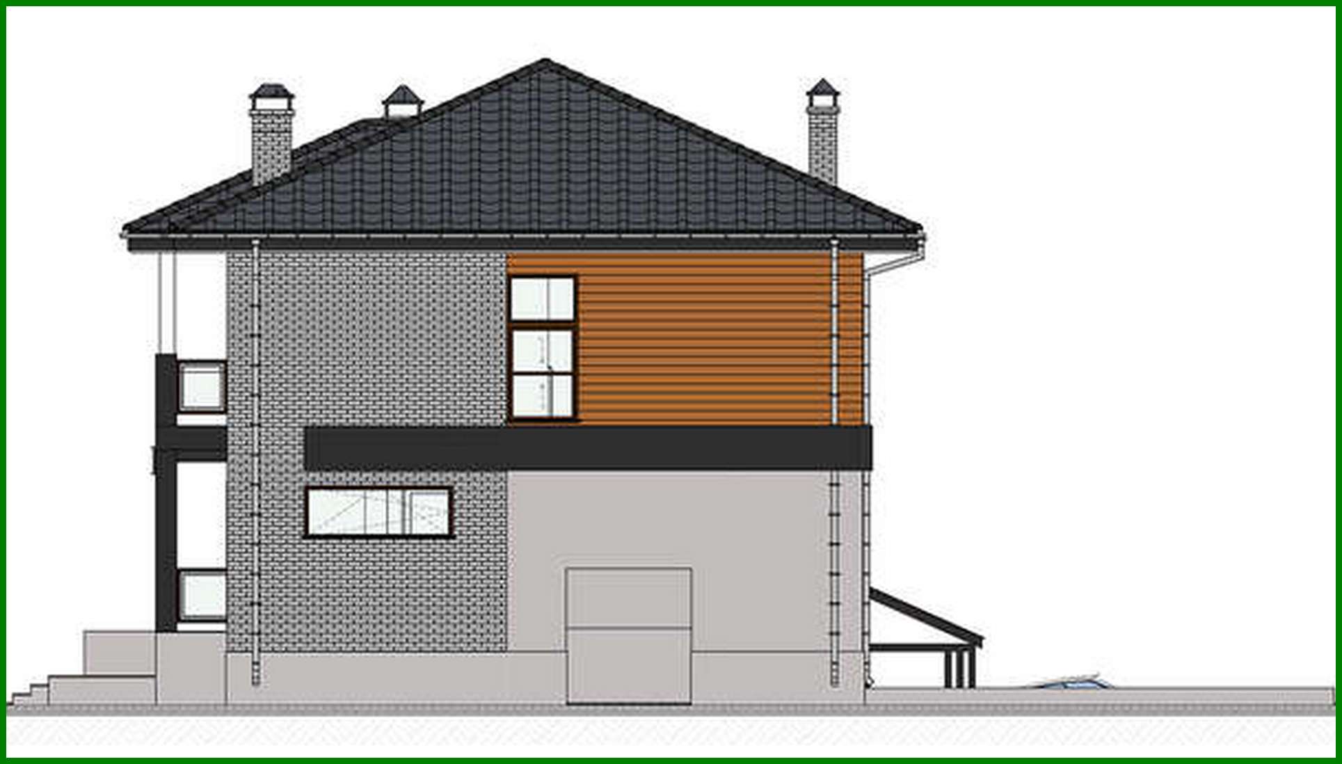 Galería de visualizaciones - Casa de campo de dos plantas con garaje subterráneo