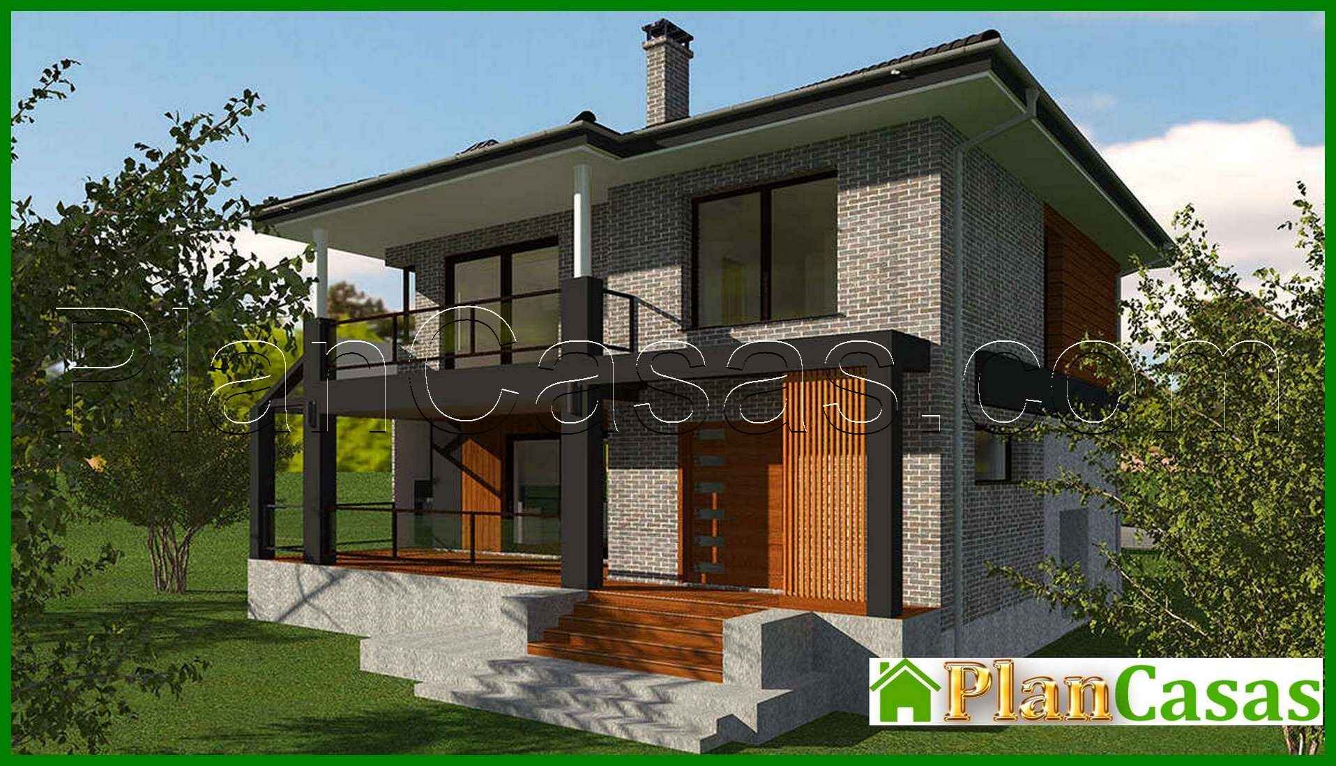 Casa de campo de dos plantas con garaje subterráneo