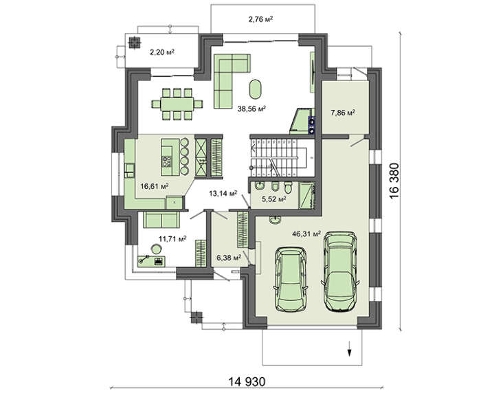 Galería de visualizaciones - Proyecto de una casa de ladrillo de dos plantas de 262 m² con balcones modernos